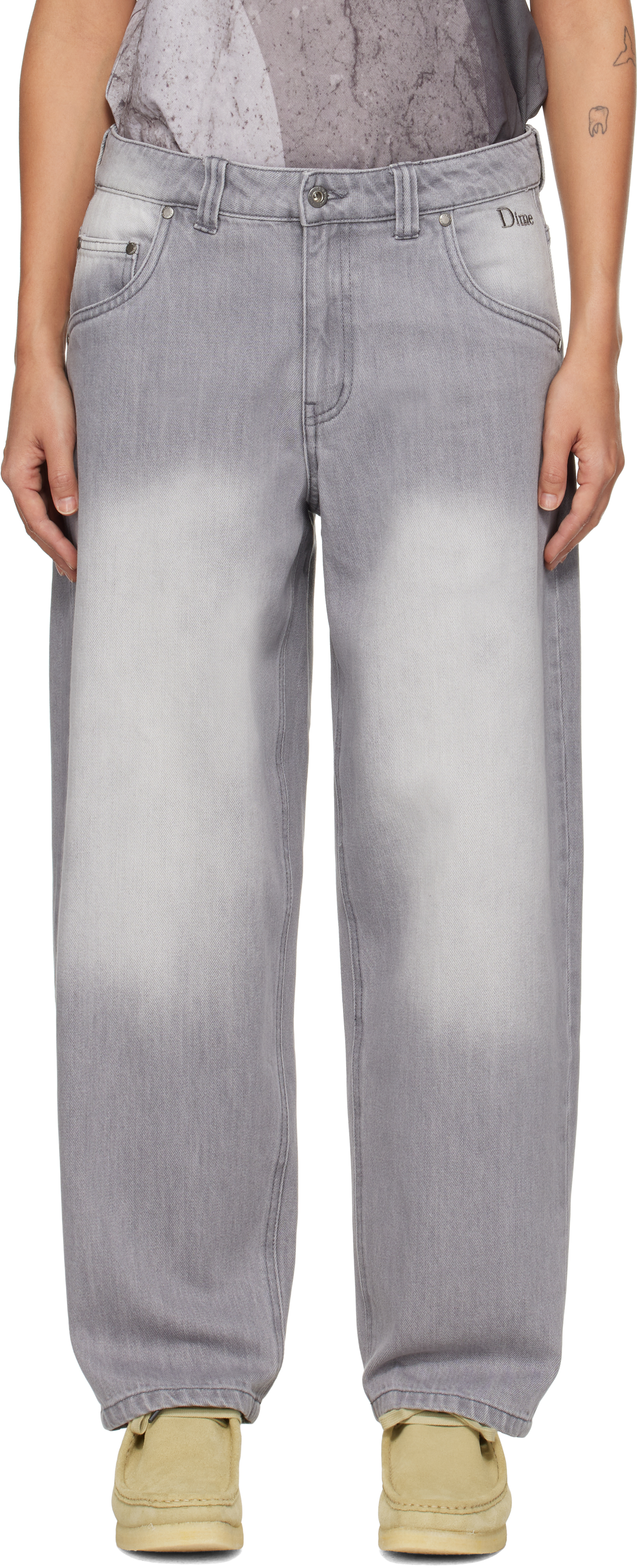Dime: Gray Classic Baggy Jeans | SSENSE Dime: Gray Classic Baggy Jeans | SSENSE