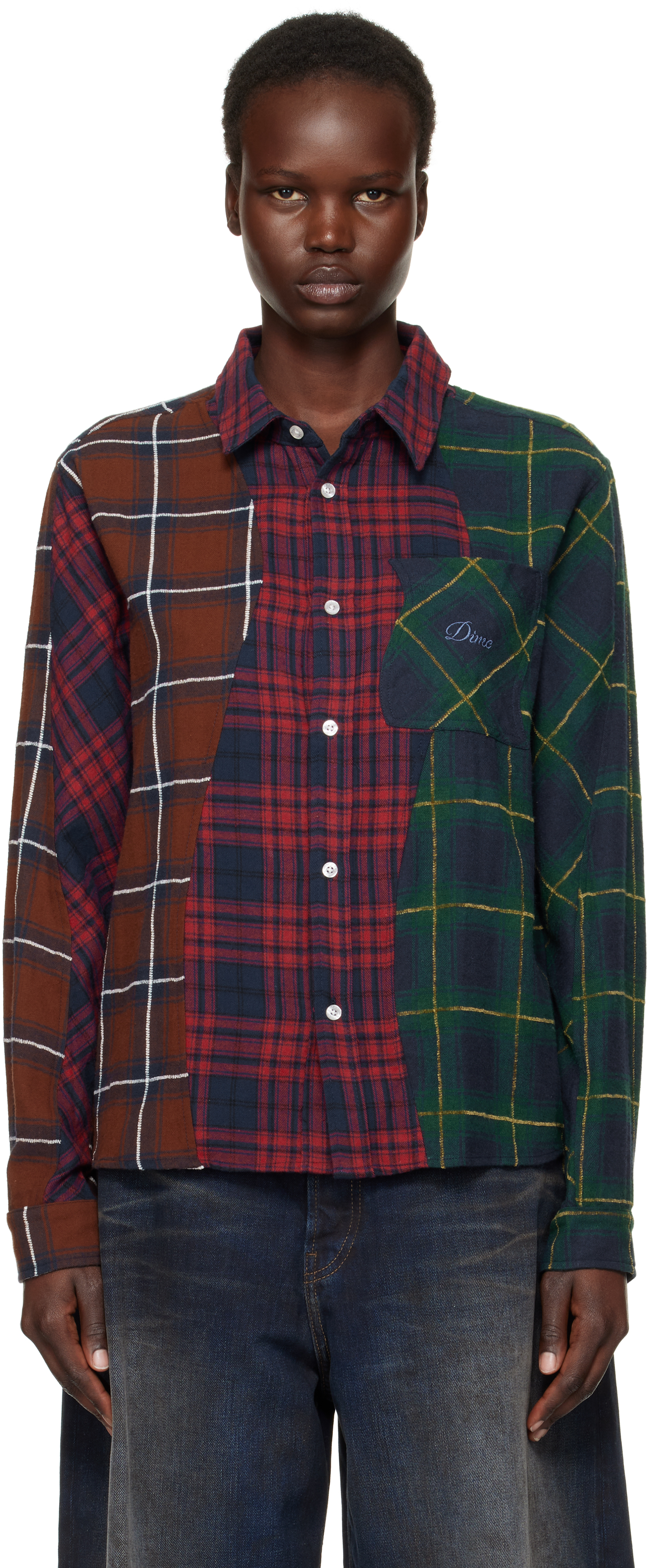 Multicolor Triple Plaid Shirt