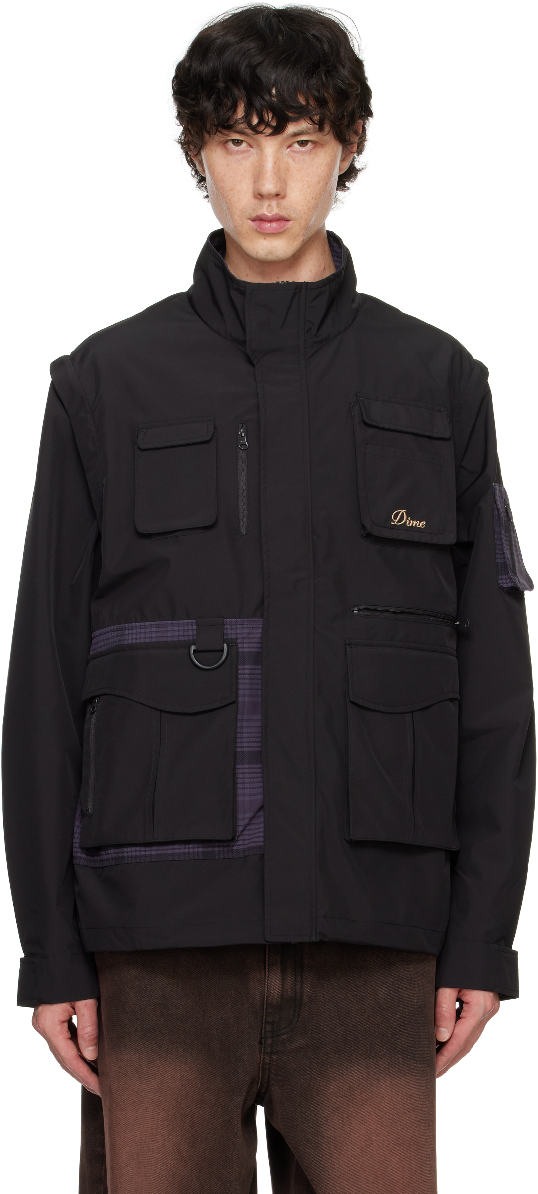 Shop Dime Black Fishing Zip-off Jacket