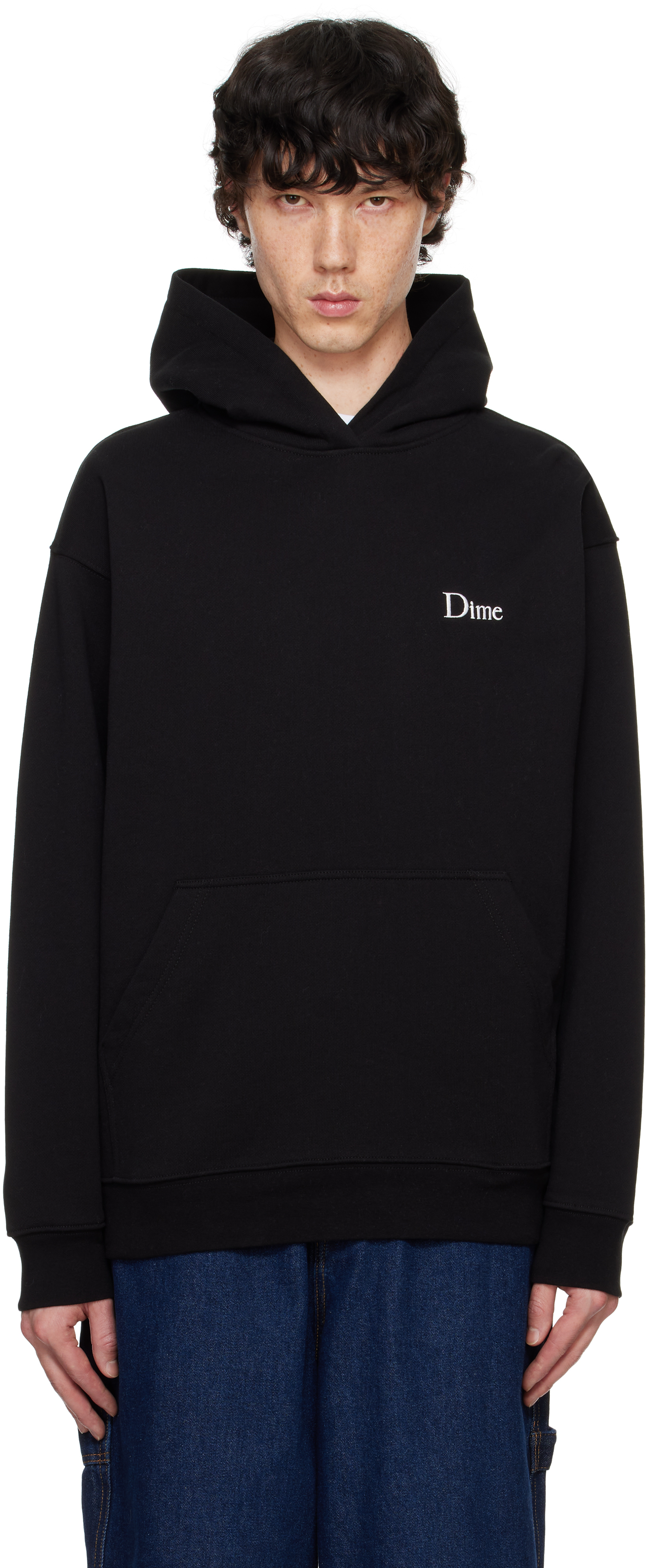 Shop Dime Black Classic Small Logo Hoodie