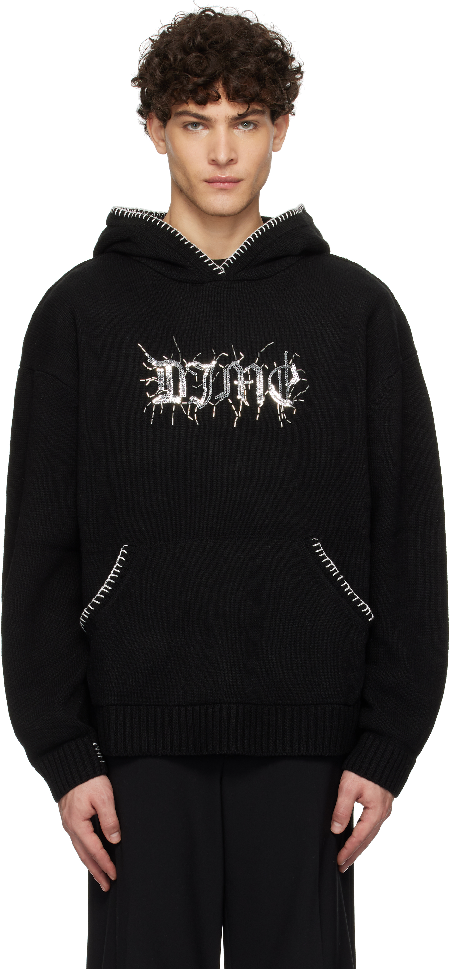 Black Hardcore Wool Hoodie