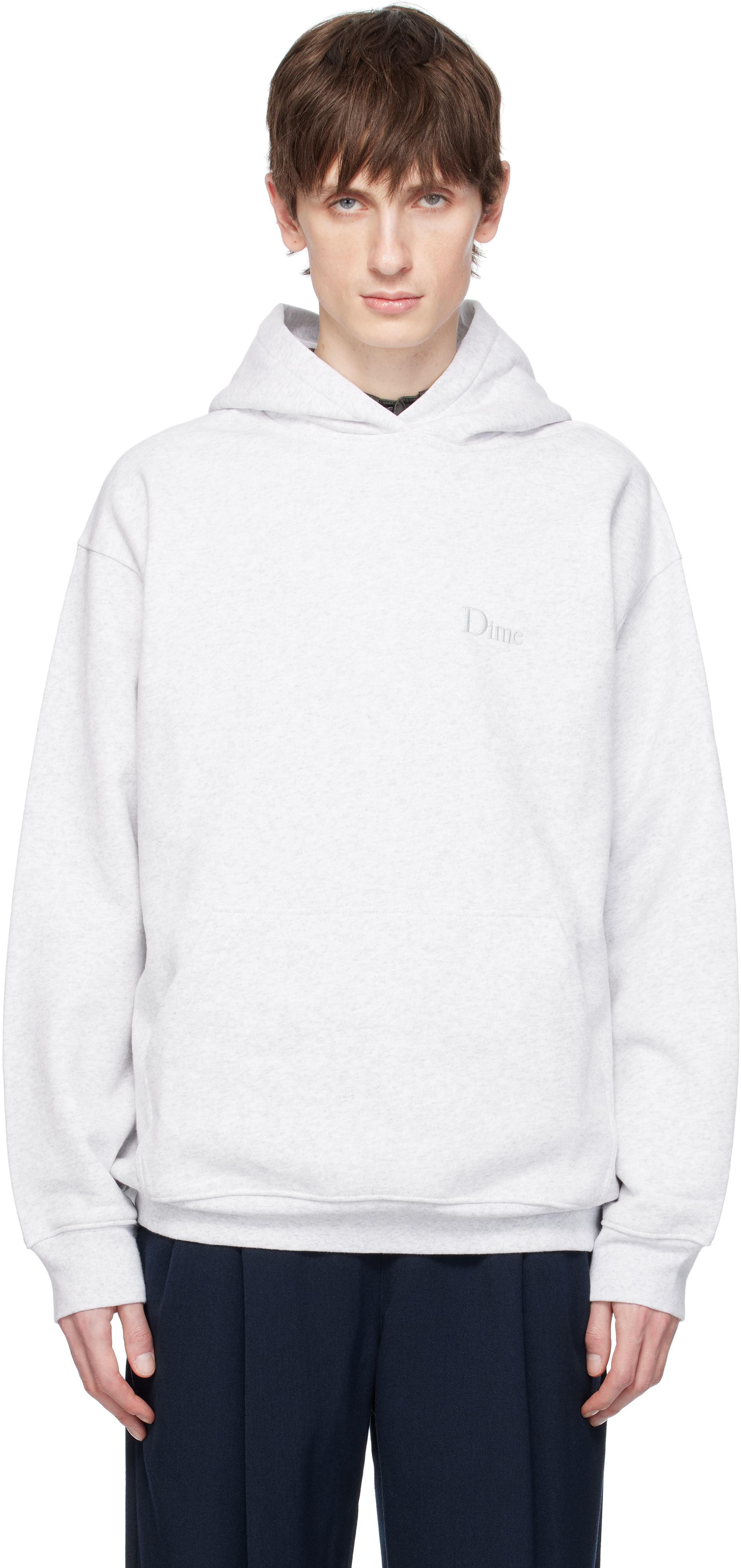 Gray Classic Small Logo Hoodie