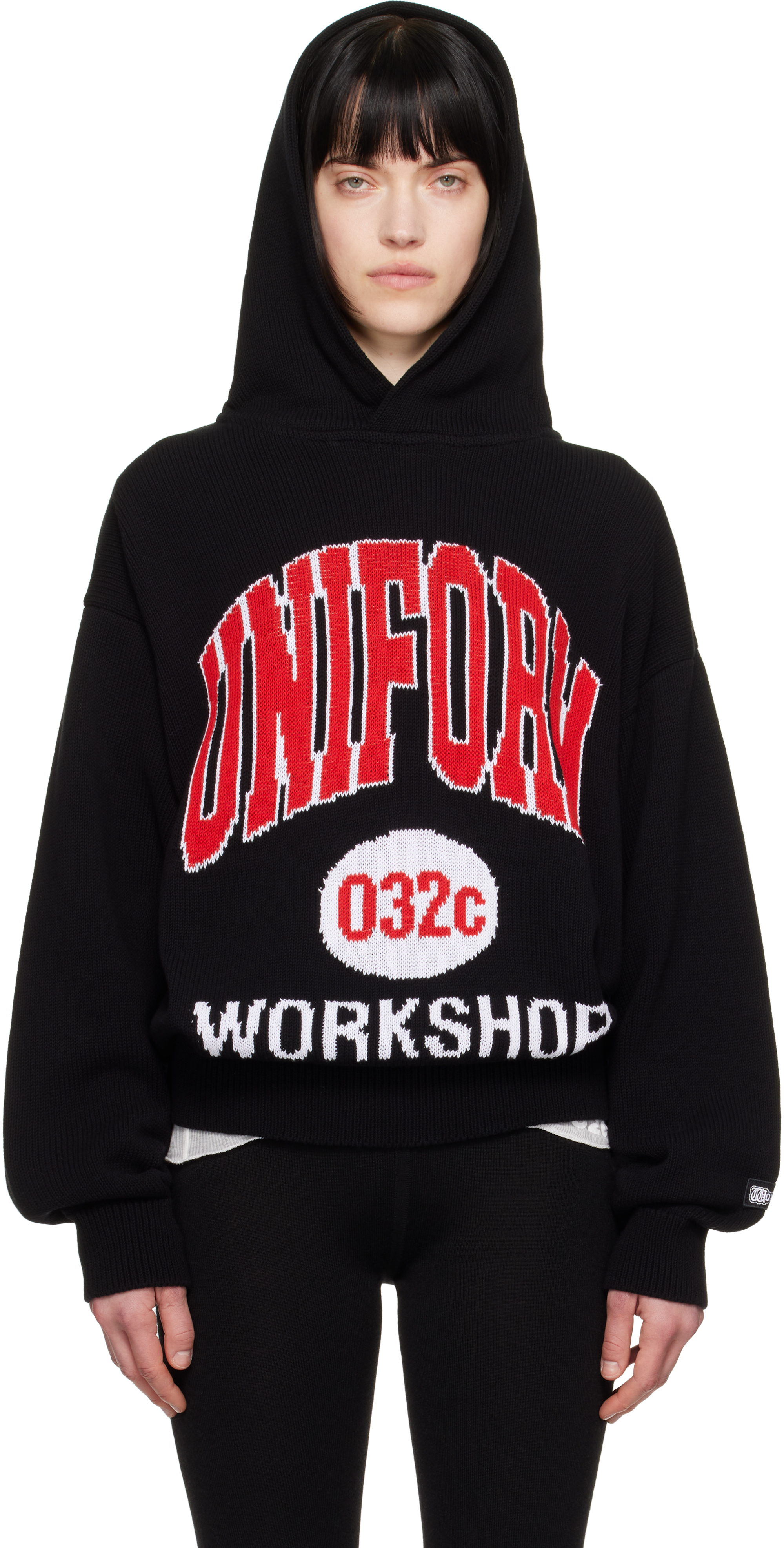 Black Lucky Strike Knit Hoodie