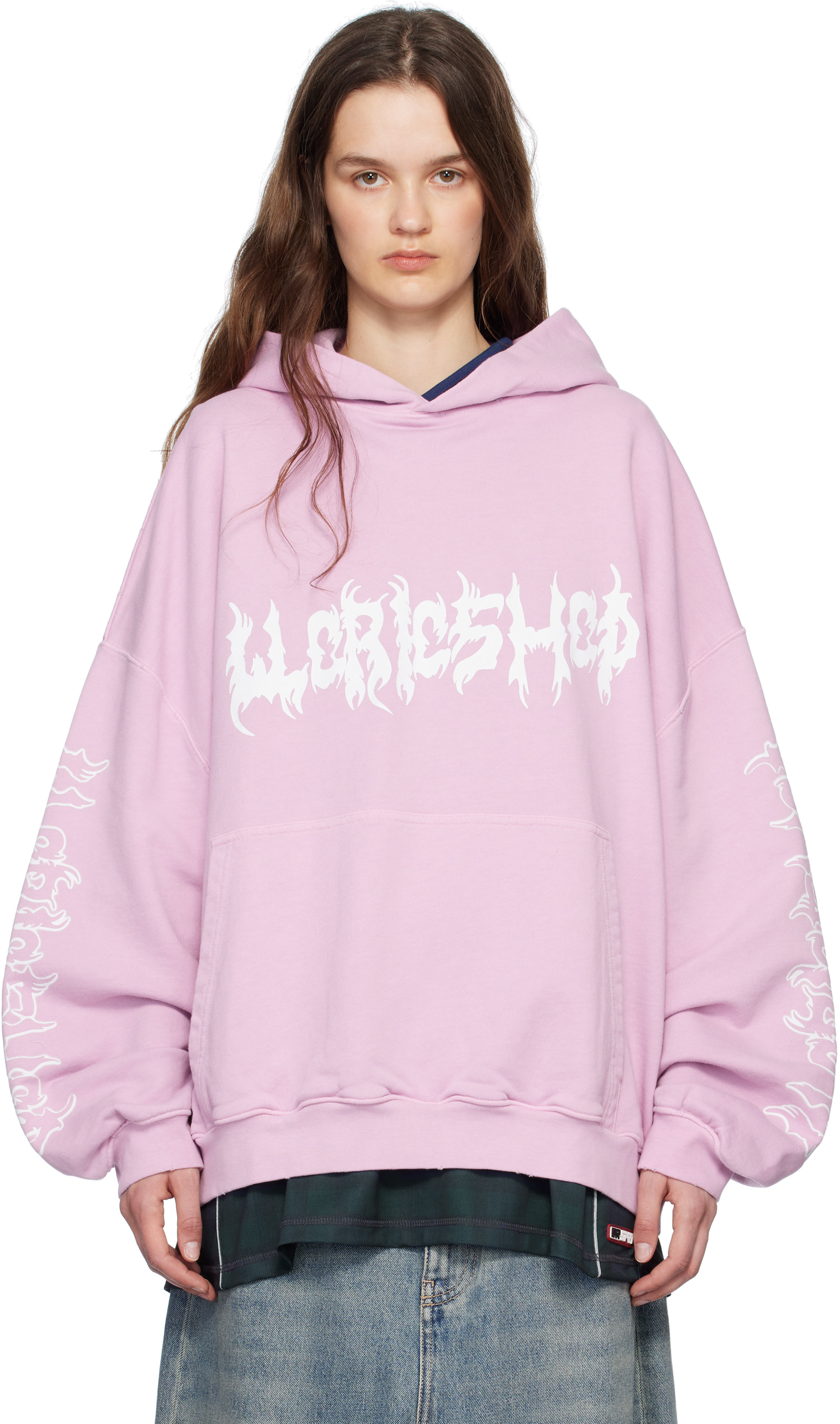 ★032c★ U FACELESS OVERSIZED HOODIE FADED PINK FAITHLESS OV FAITHLESS