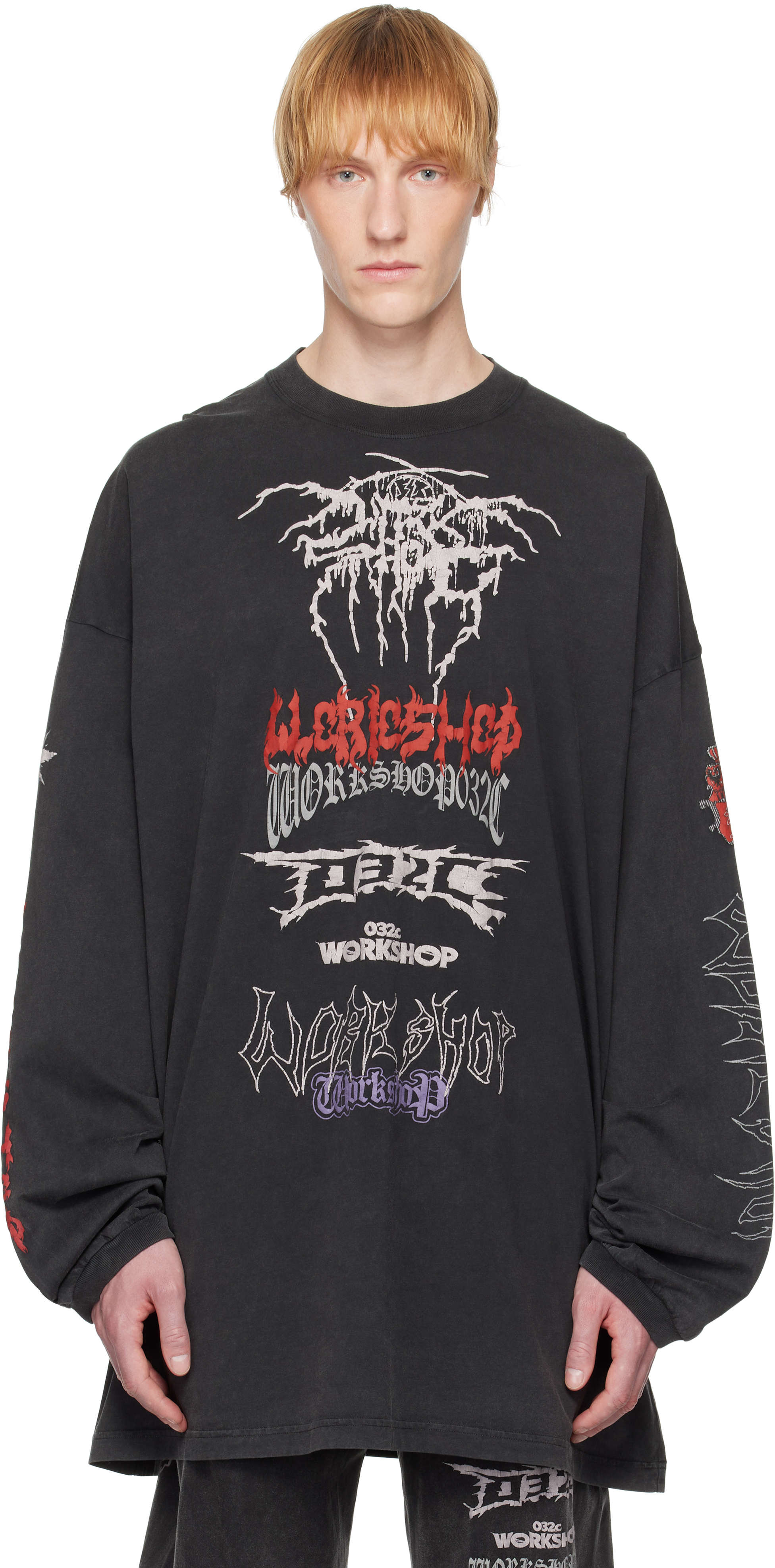 Black Telepresence Oversized Longsleeve T-shirt