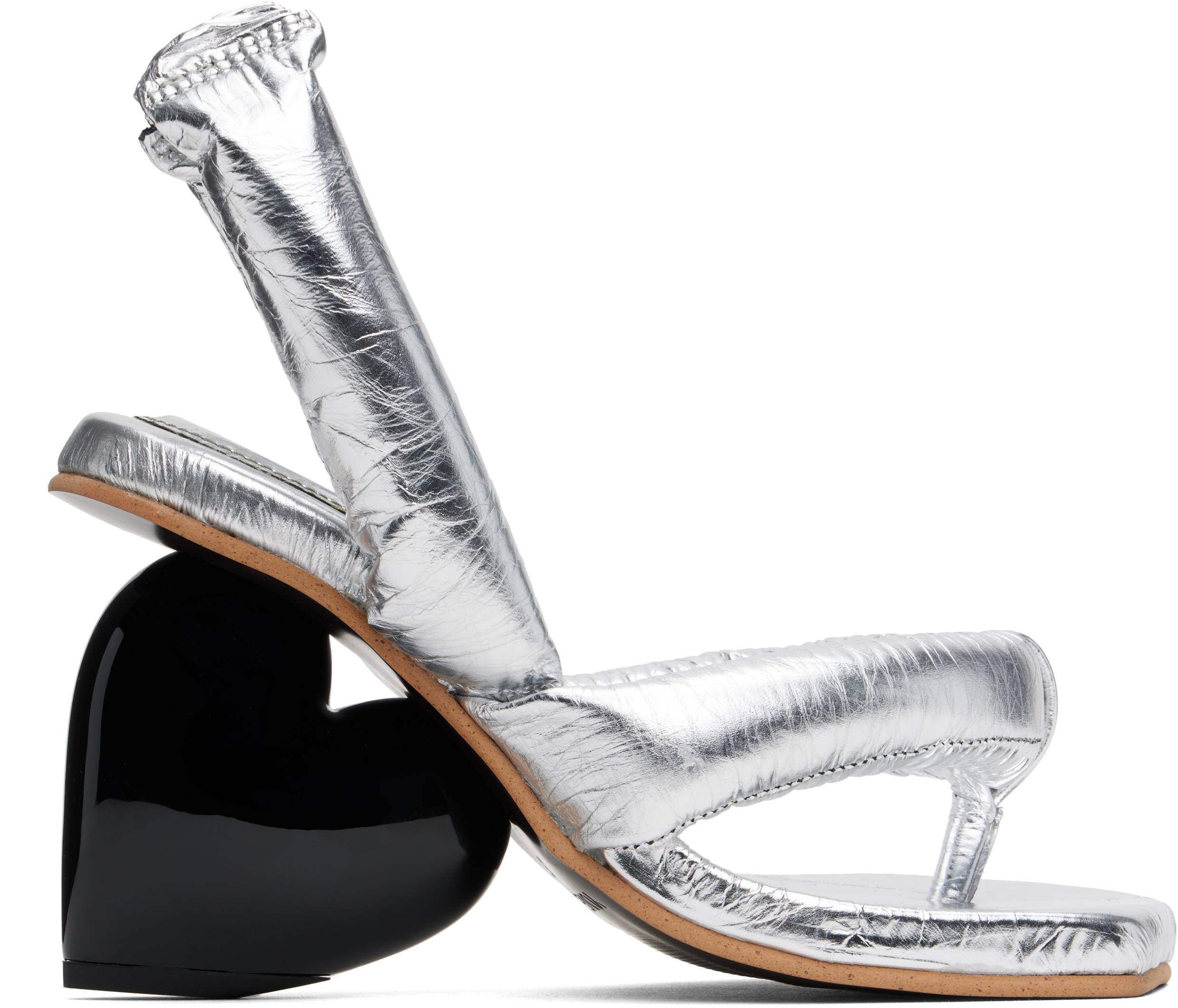 Silver Love Heeled Sandals