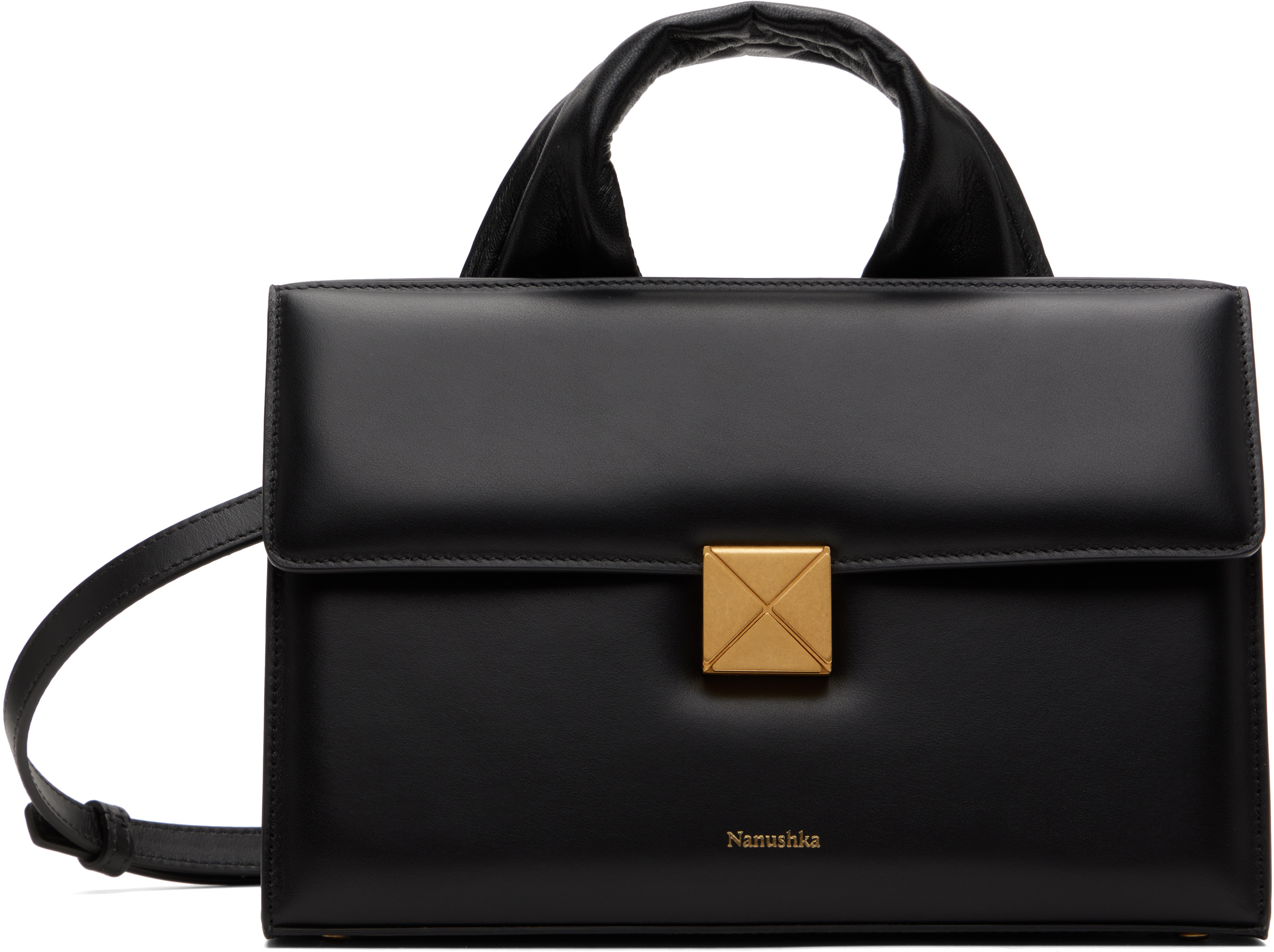 Nanushka Black Sandi Lock Bag In Black