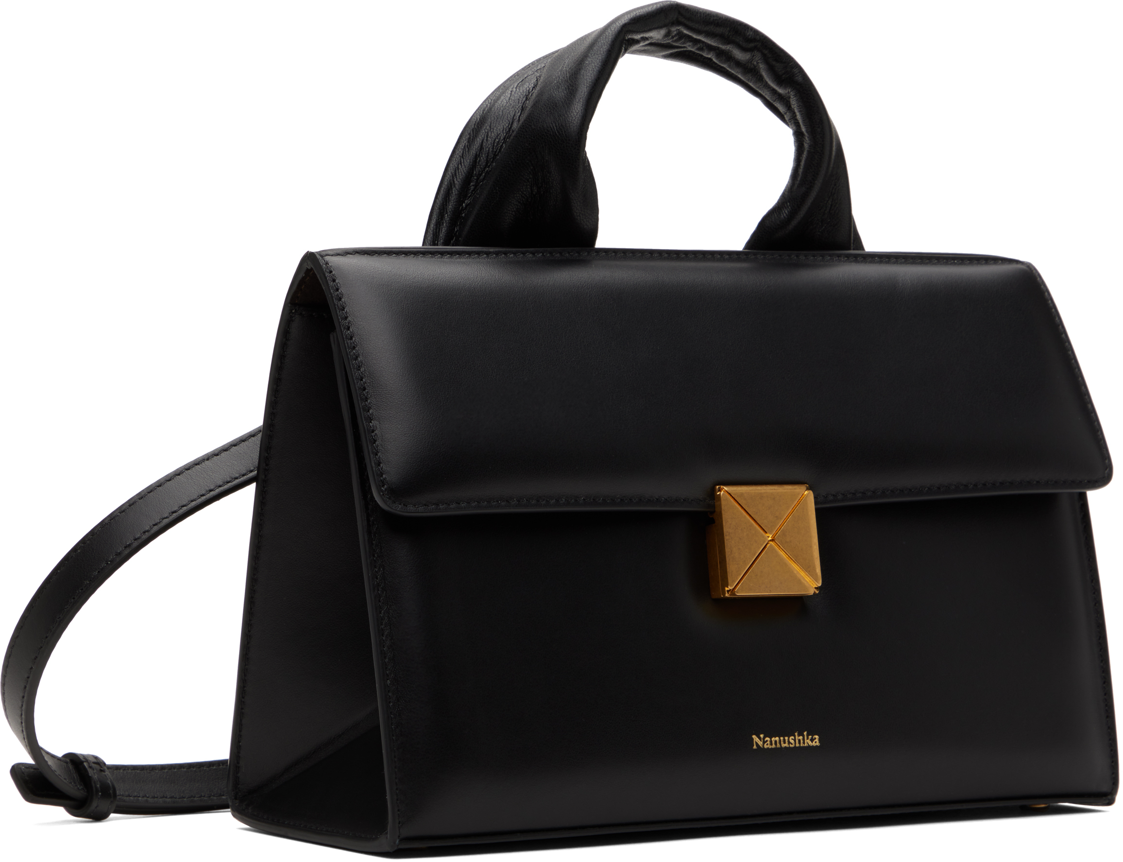 Nanushka Black Sandi Lock Bag In Black