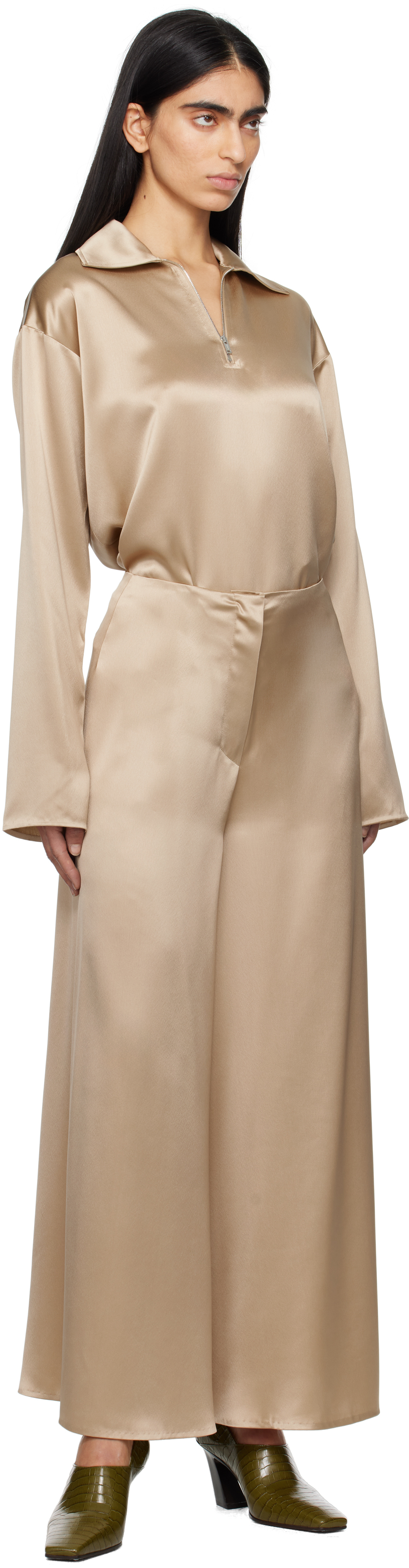 Nanushka Beige Zaniah Trousers In Bei Dune