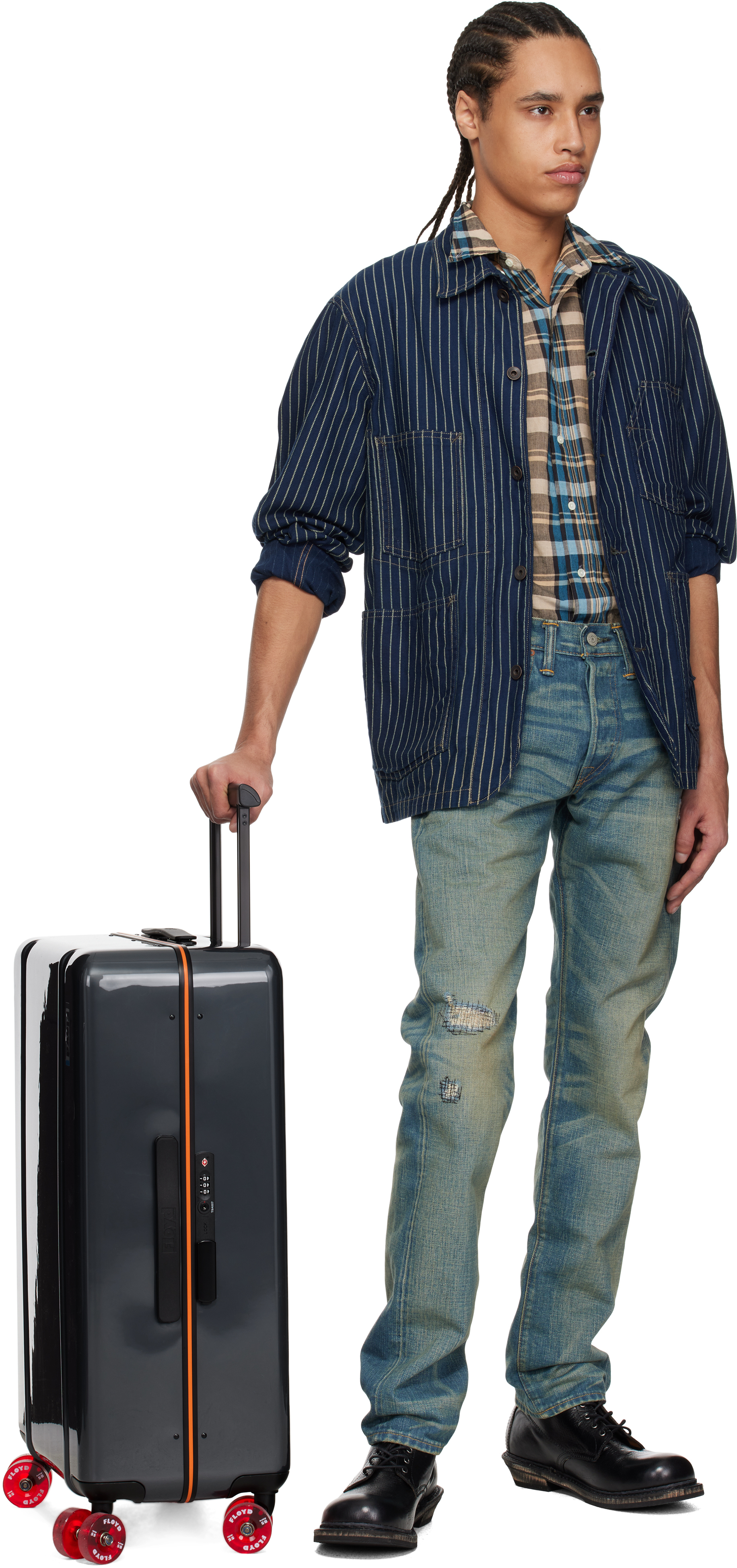 Floyd Gray  Check-in Suitcase In Tarmac Grey