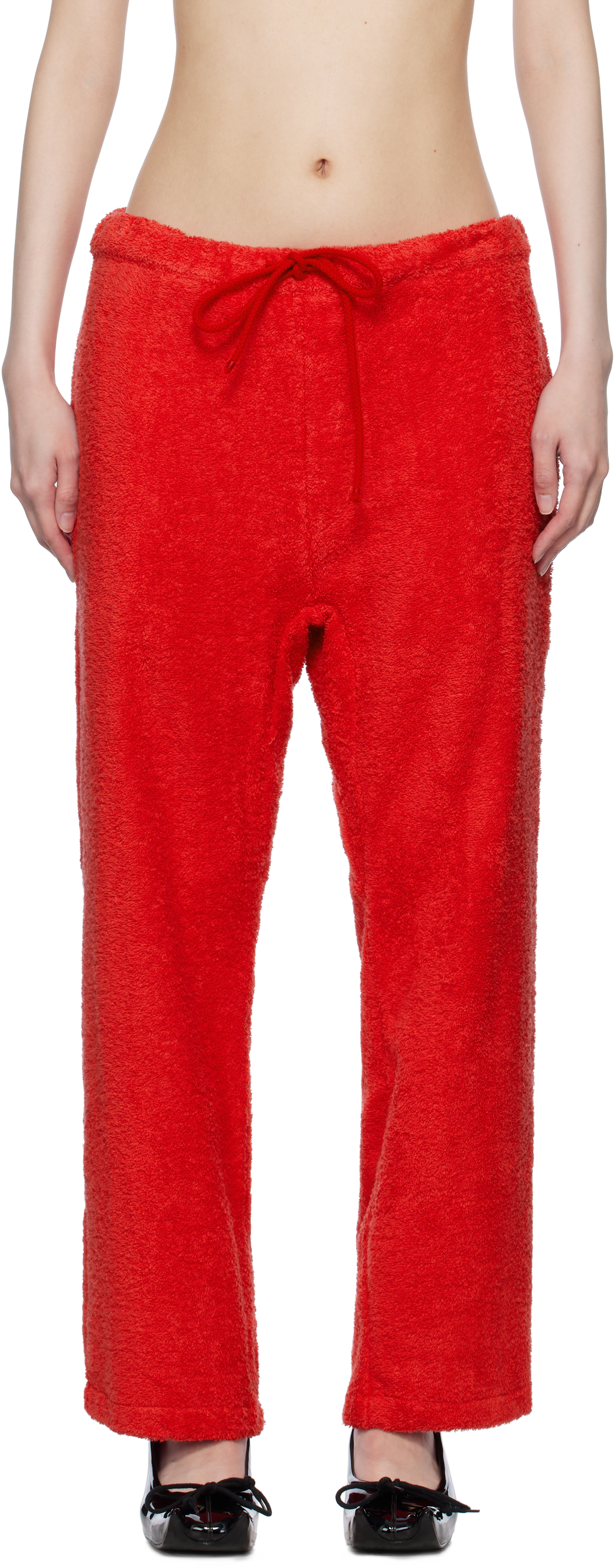 【関税込み】Bless レッド Bathrobejogger ラウンジパンツ Red Bathrobejogger Lounge Pants by Bless on Sale