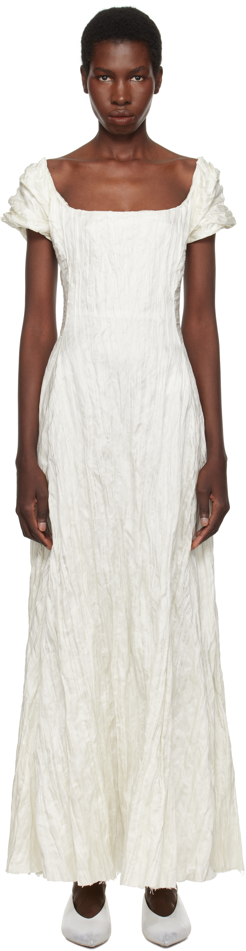Off-White Juniper Maxi Dress by Gabriela Hearst on Sale