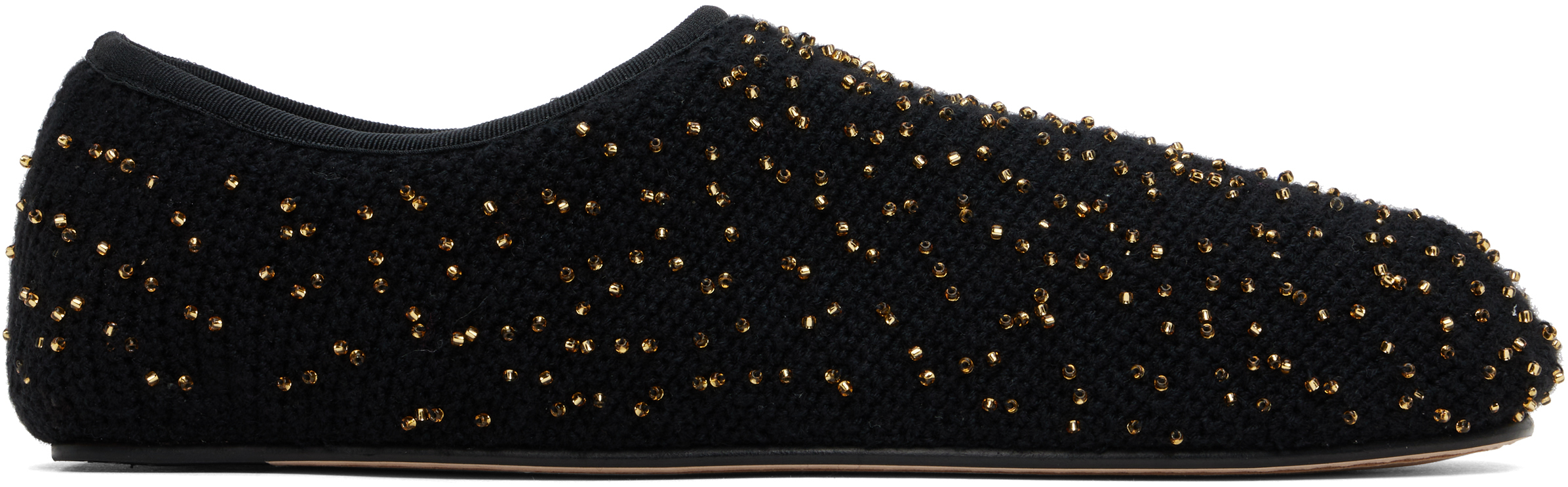 Black Aris Knit Ballerina Flats