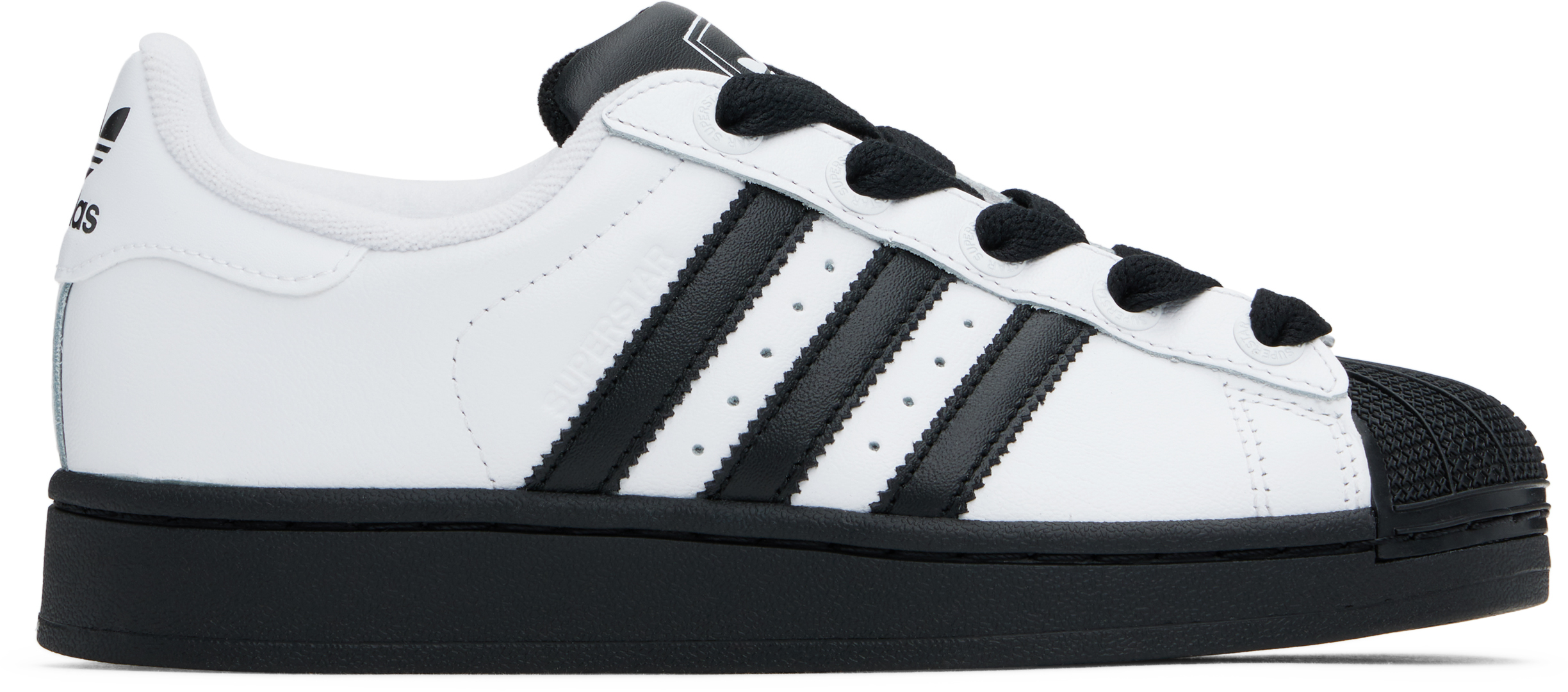 Big Kids White & Black Superstar II Sneakers