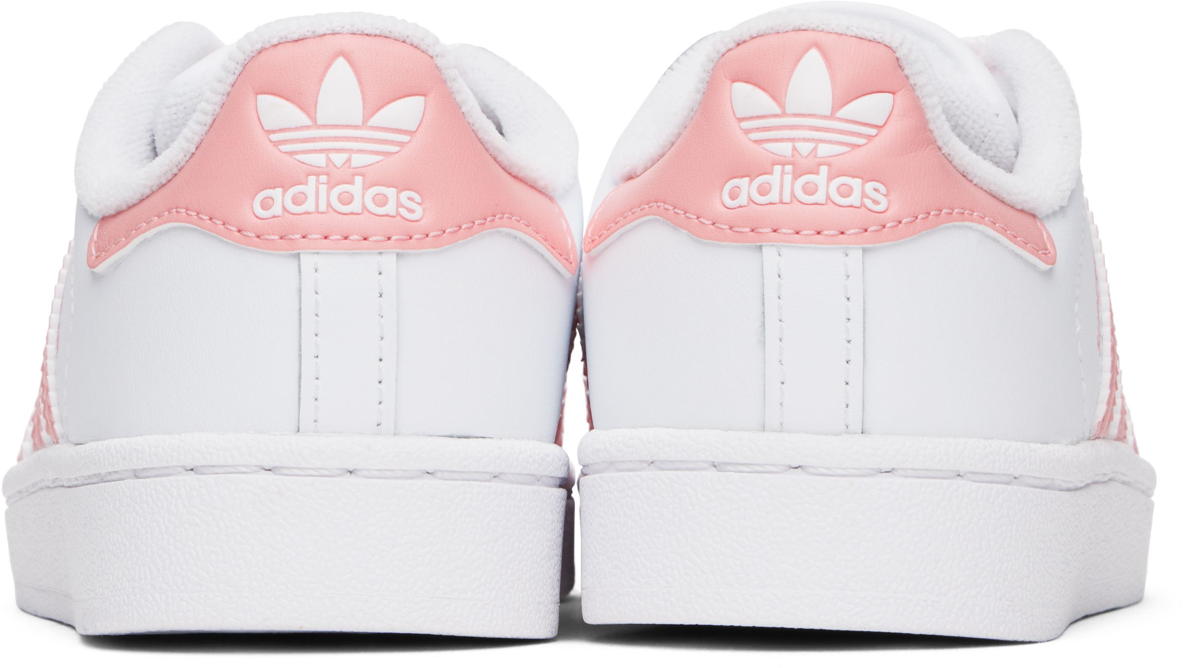 Adidas Originals Little Kids White & Pink Superstar Ii Sneakers In Ftwr White/semi Pink