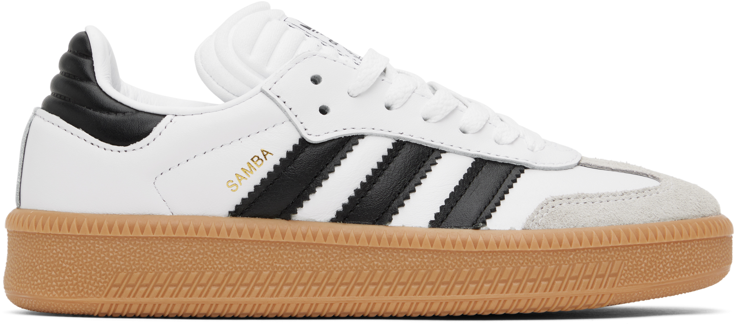 Big Kids White & Black Samba XLG Sneakers