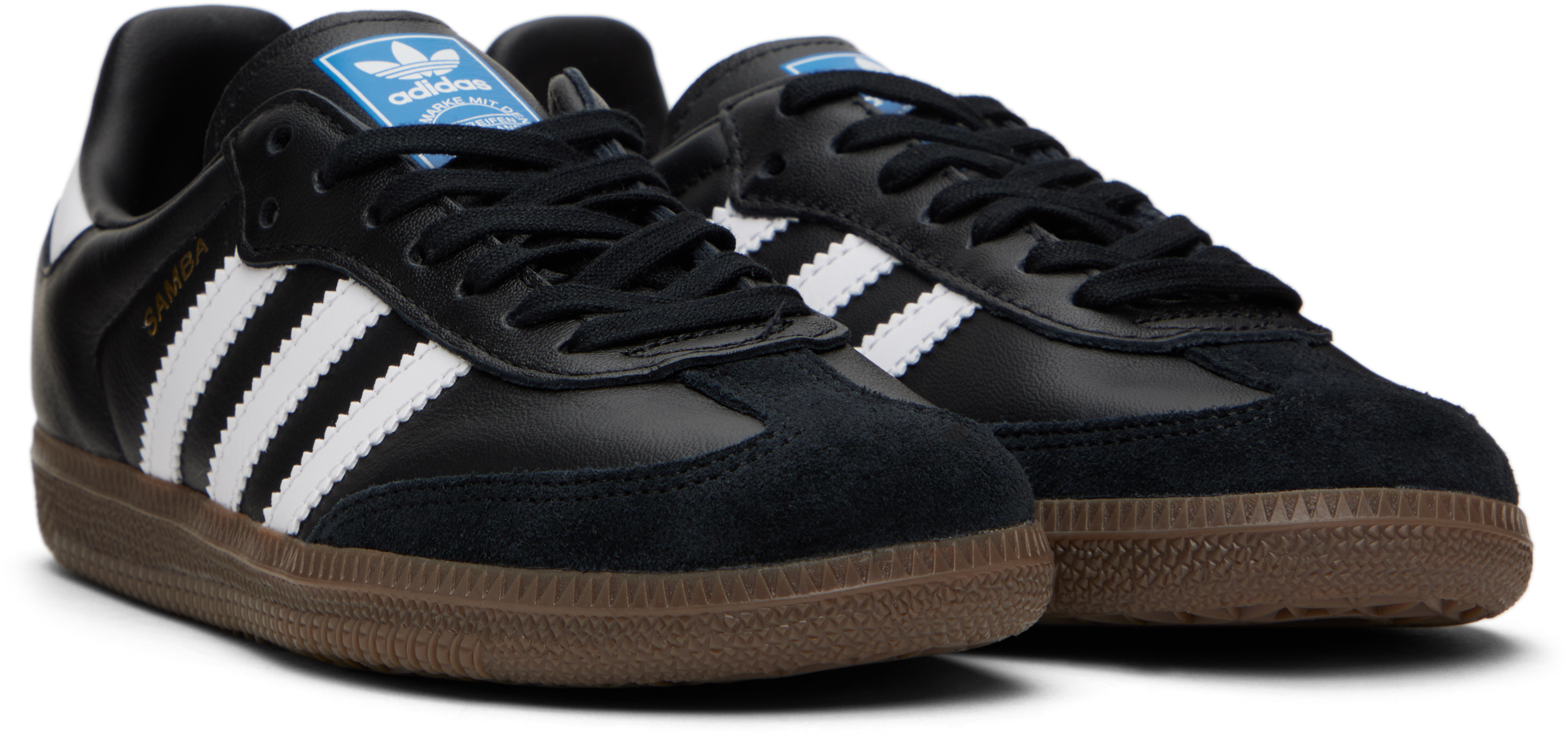 Adidas Originals Big Kids Black & White Samba Og Sneakers In Core Black/ftwr Whit