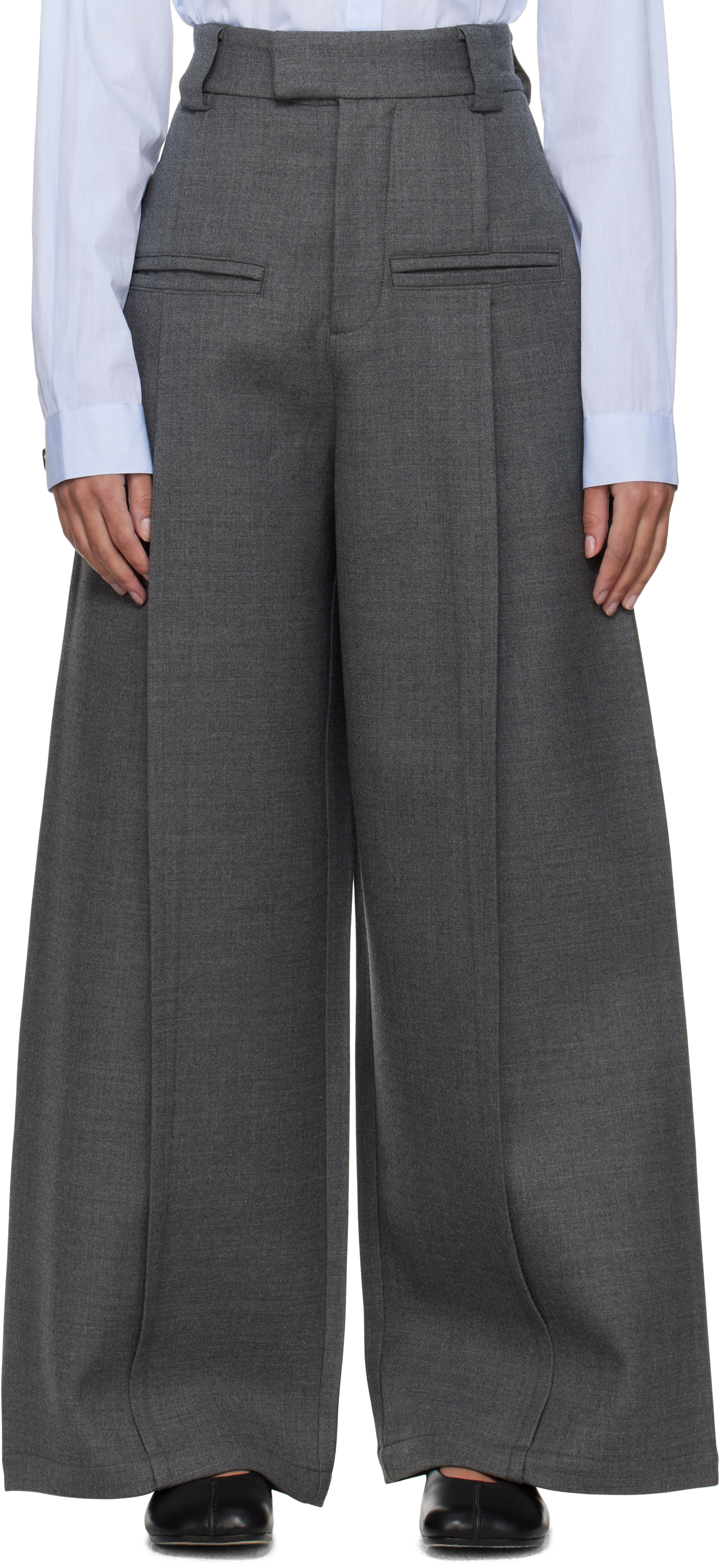 Gray Hand In Front Pocket Trousers