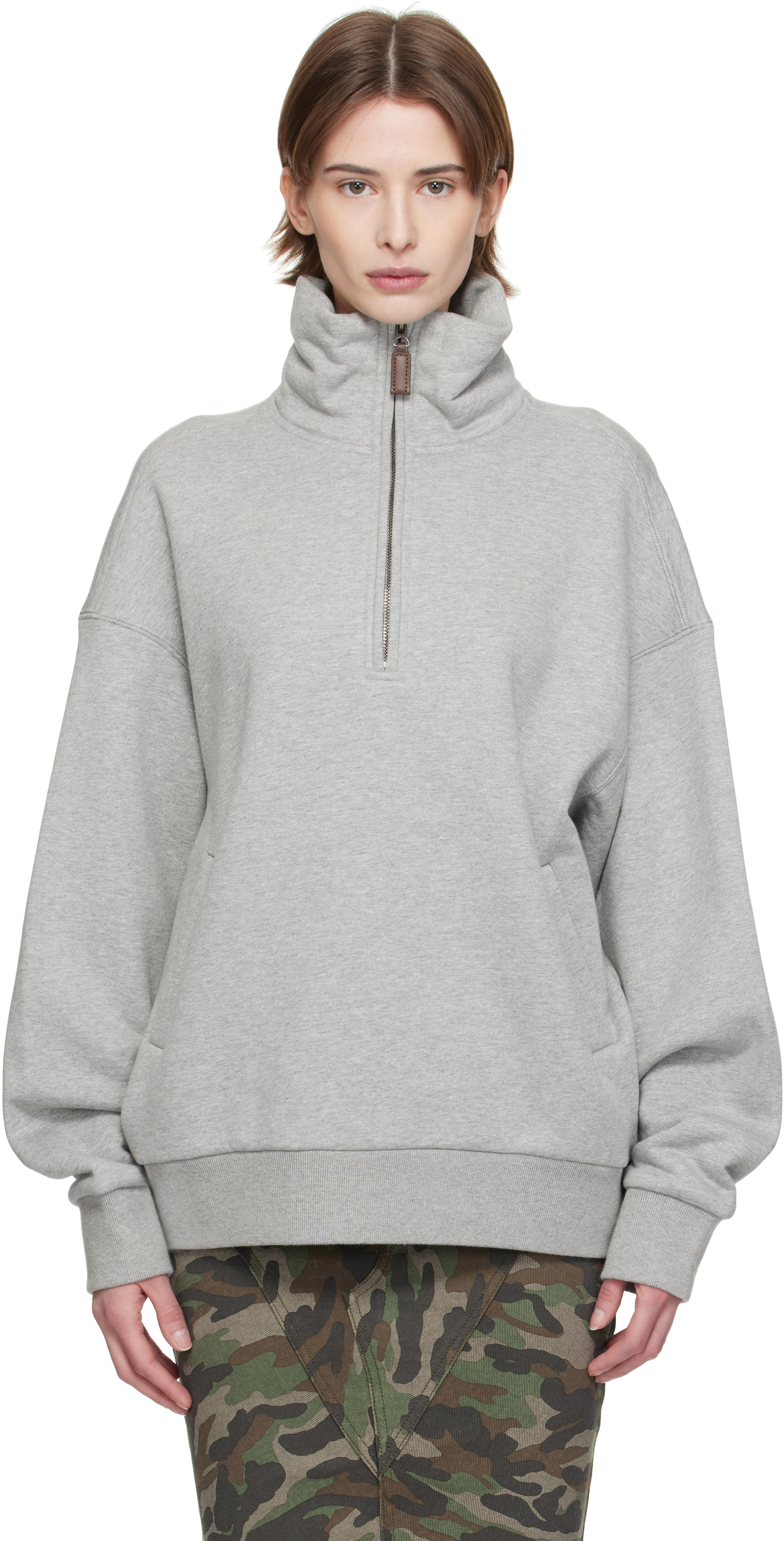 Gray Fleece-Lined Sweatshirt