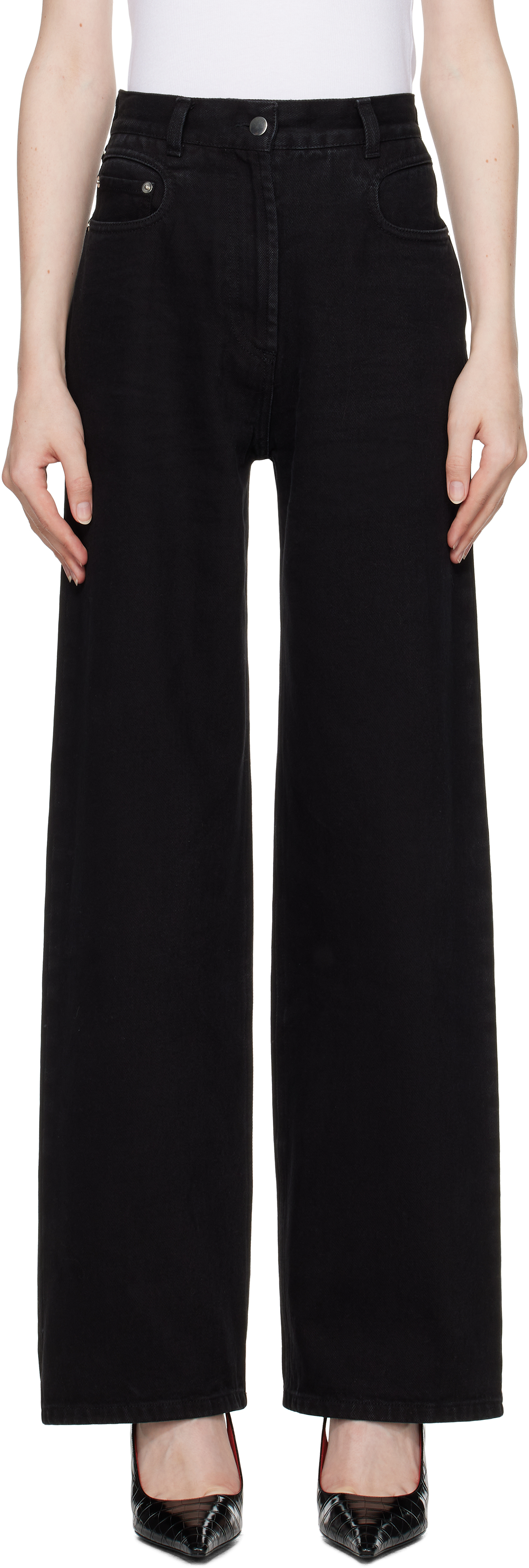 Black Elipse Wide Leg Jeans