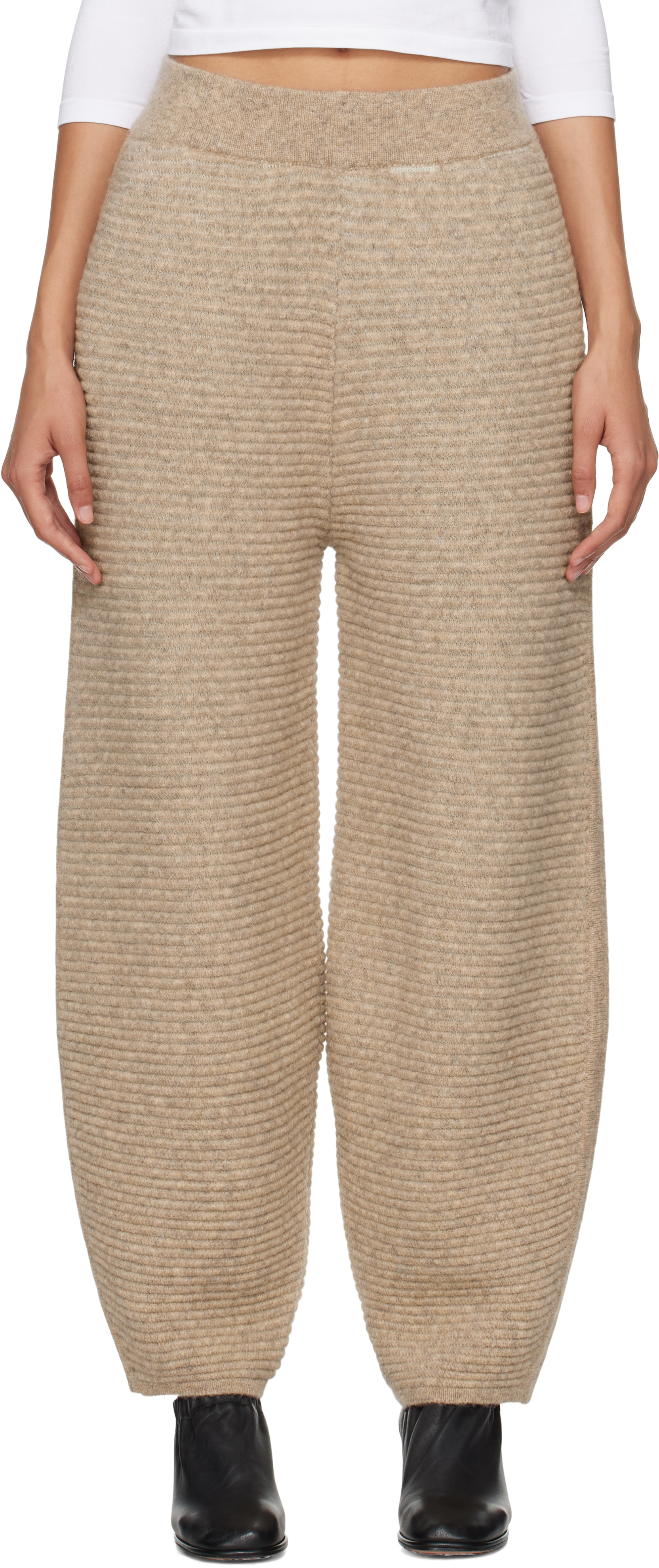 Shop Lauren Manoogian Taupe Ottoman Lounge Pants In Mc01 Moth/carrara