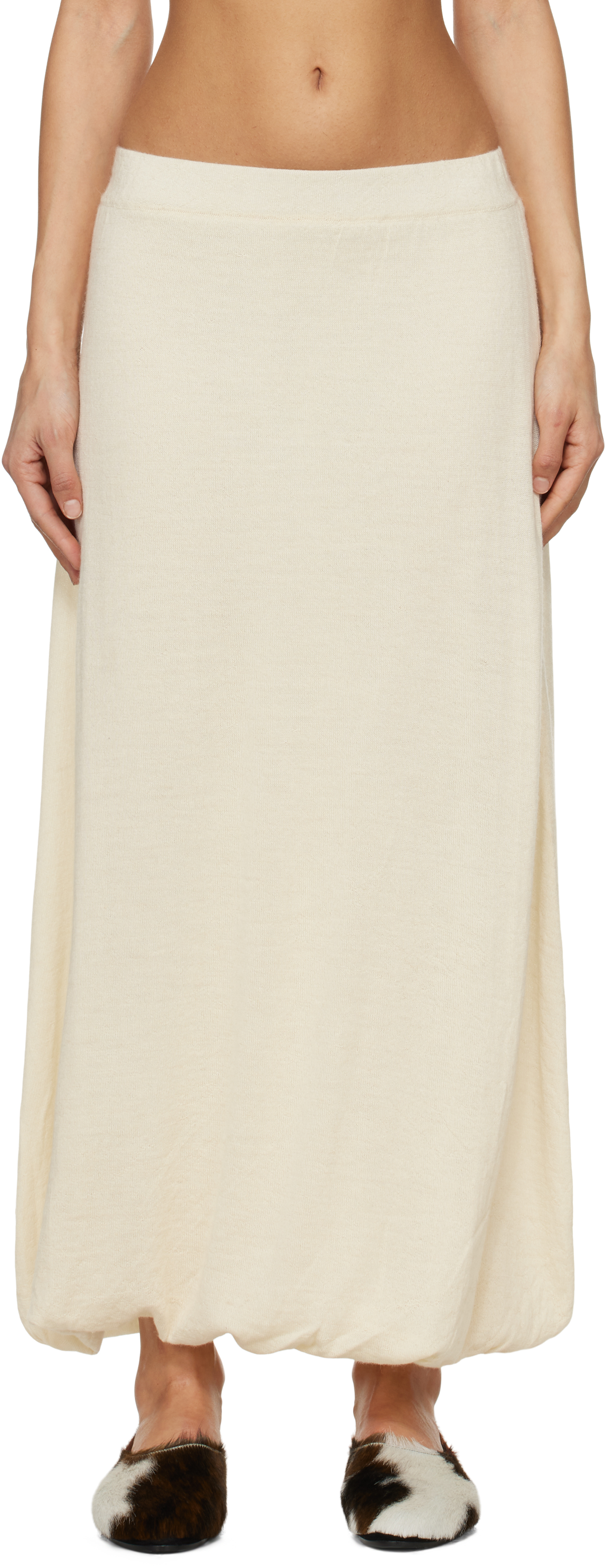 スカート Balloon shirring maxi skirt white Balloon Shirring Maxi Skirt [White] – Tott