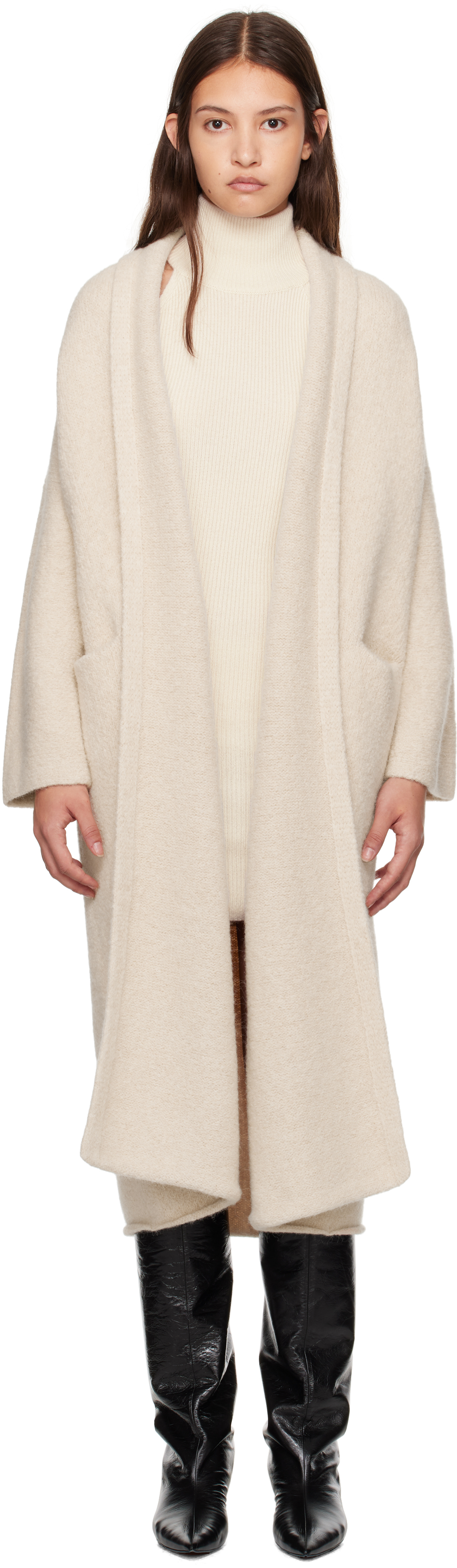 Off-White Long Shawl Cardigan