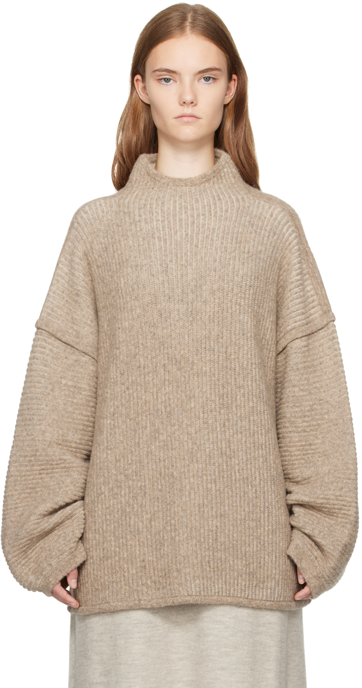 LAUREN MANOOGIAN BEIGE OTTOMAN TURTLENECK 