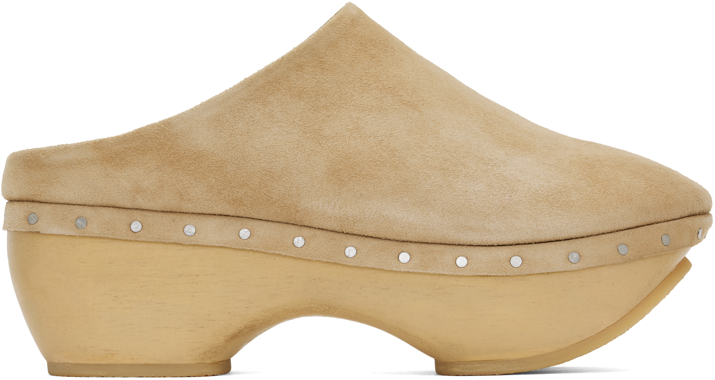 Beige Suede Contour Clog