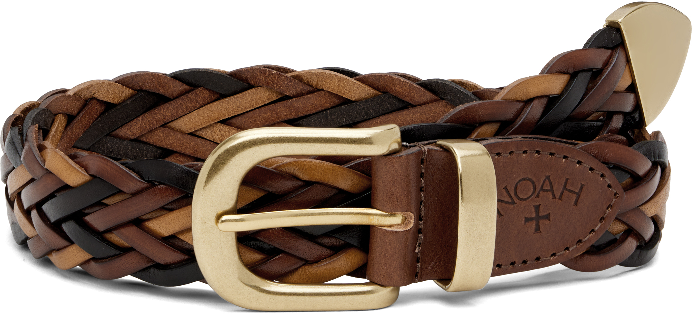 Brown Braided Leather Belt