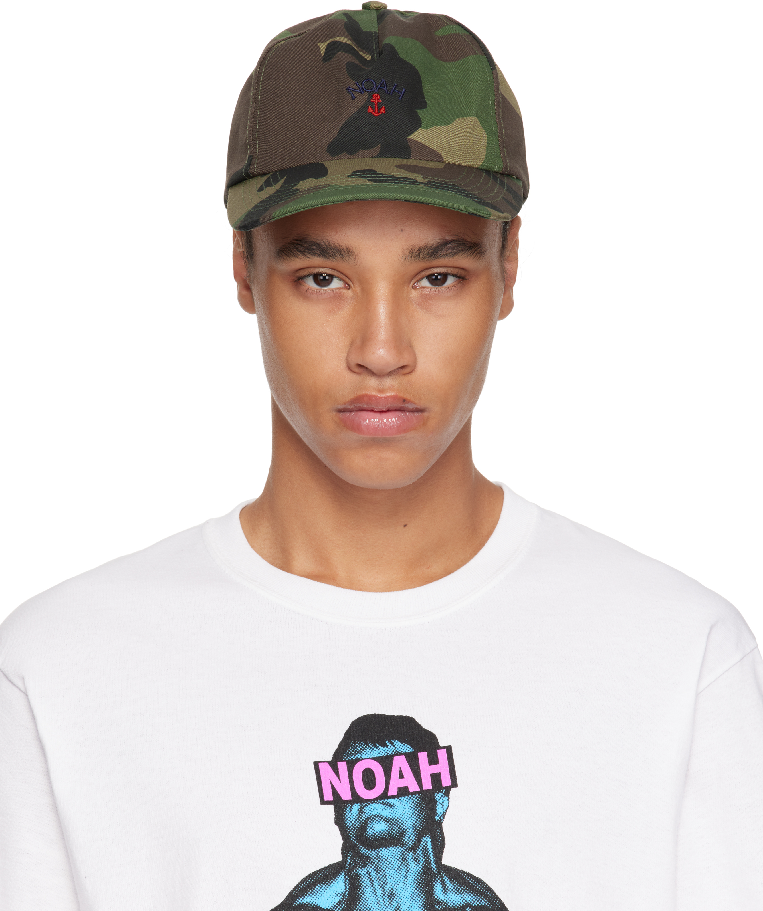 Noah NYC: カーキ Anchor Logo 5パネルキャップ | SSENSE 日本