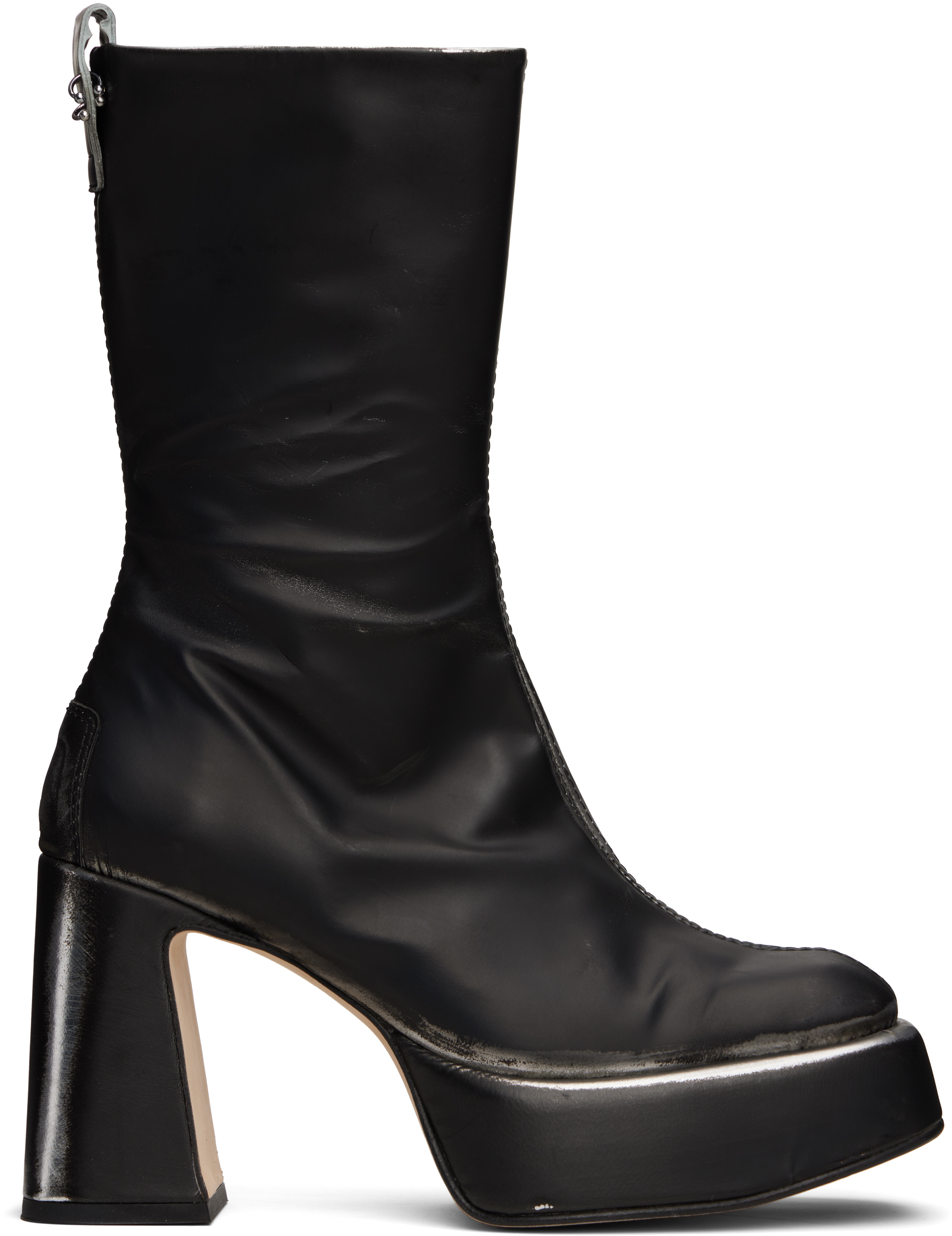 Black & White Apple Ankle Boots