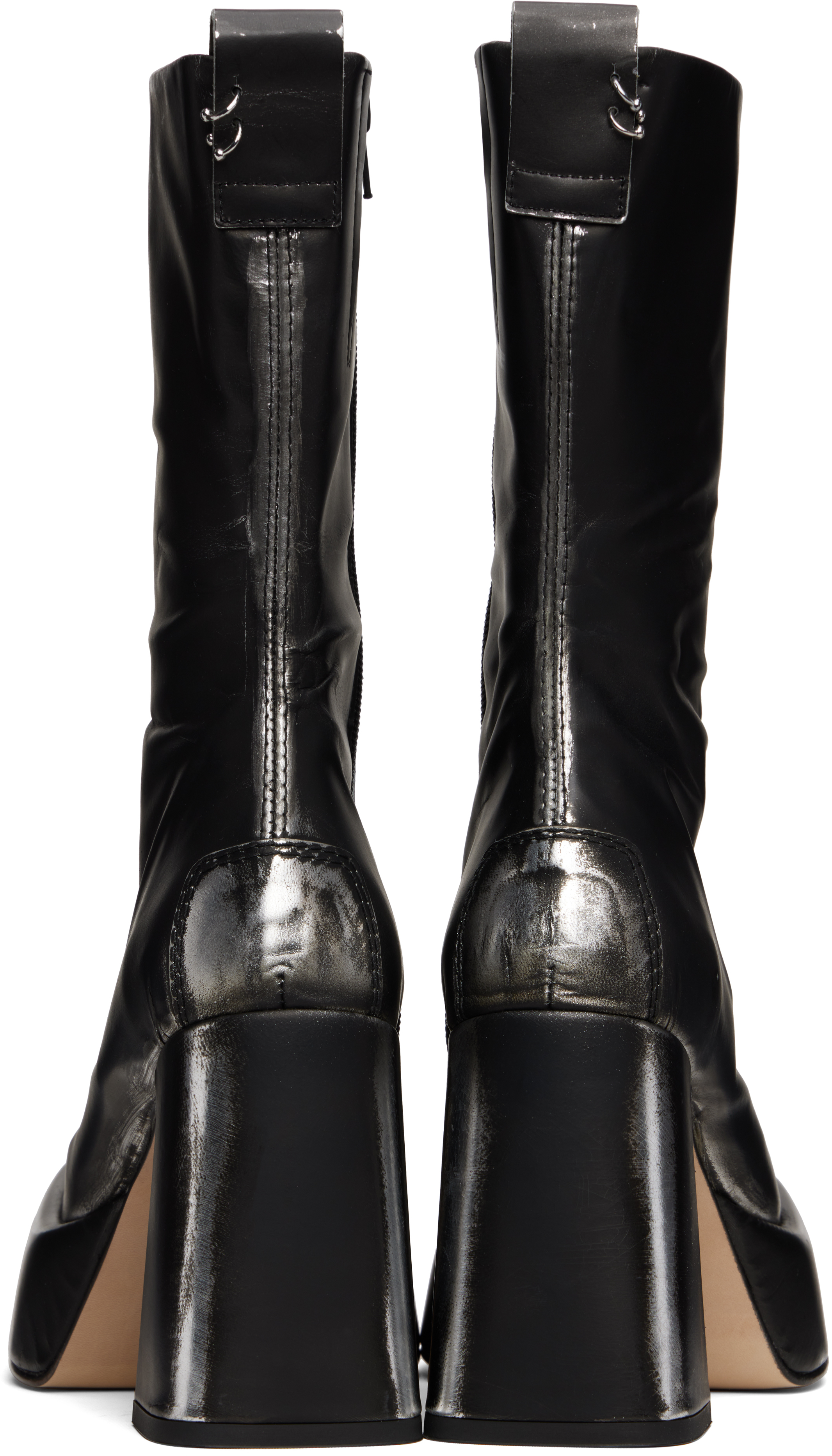 Miista Black & White Apple Ankle Boots