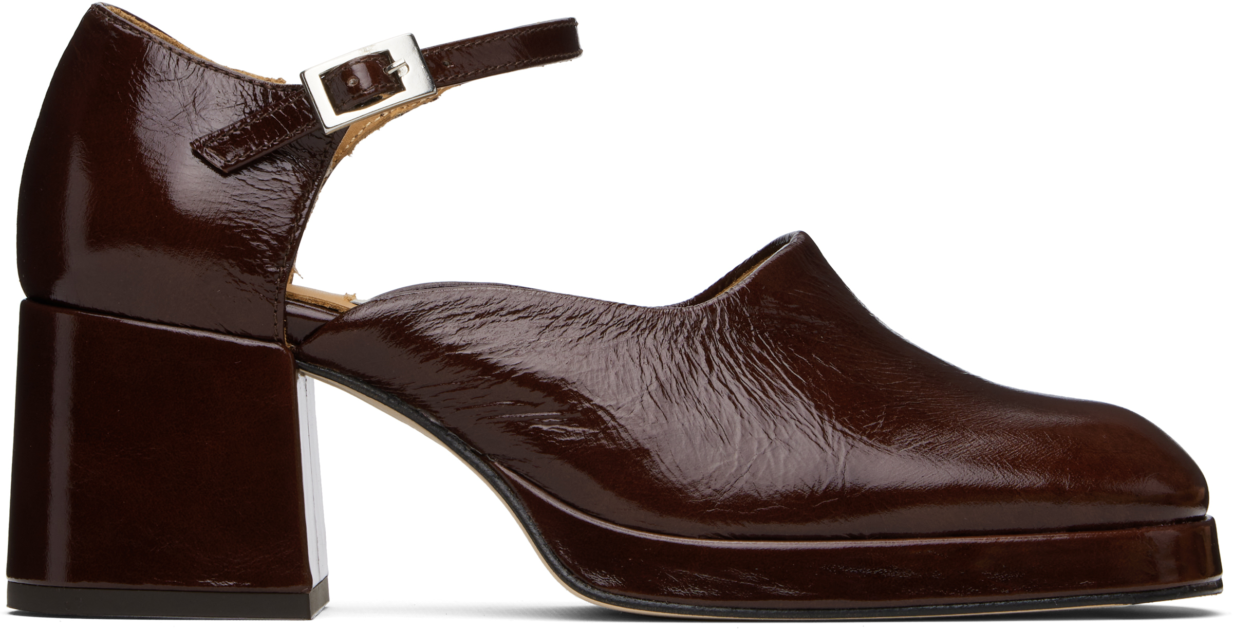 Brown Yara Crinkle Heels