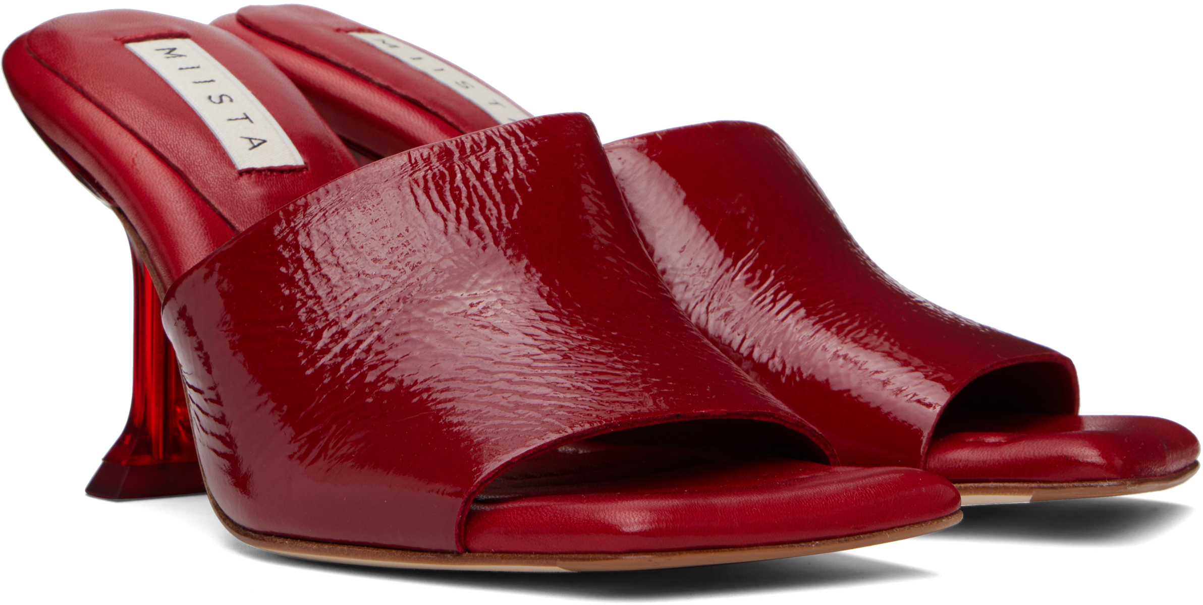 Miista Red Miri Mules In Dark Red