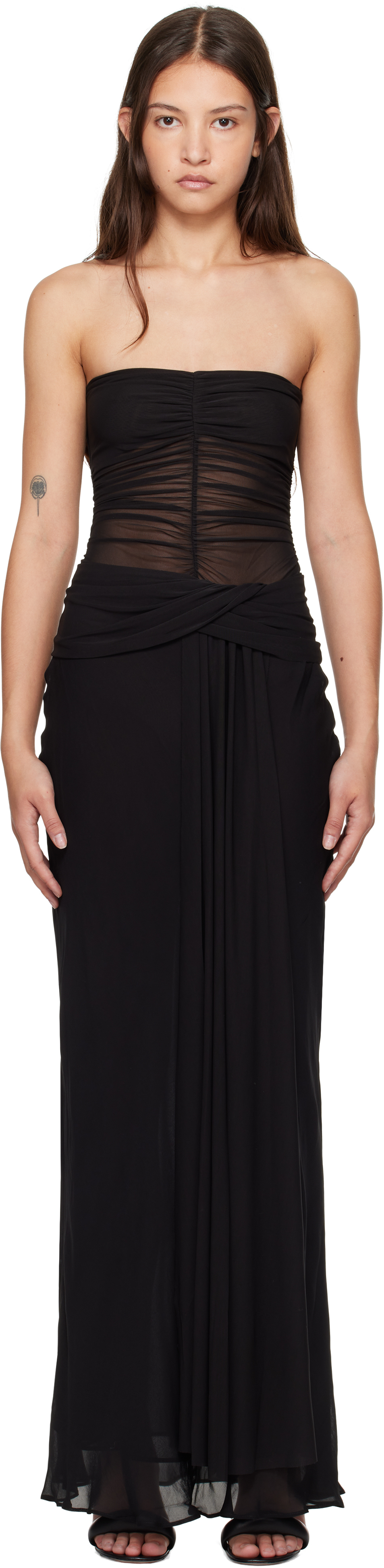 Black Noemi Strapless Maxi Dress