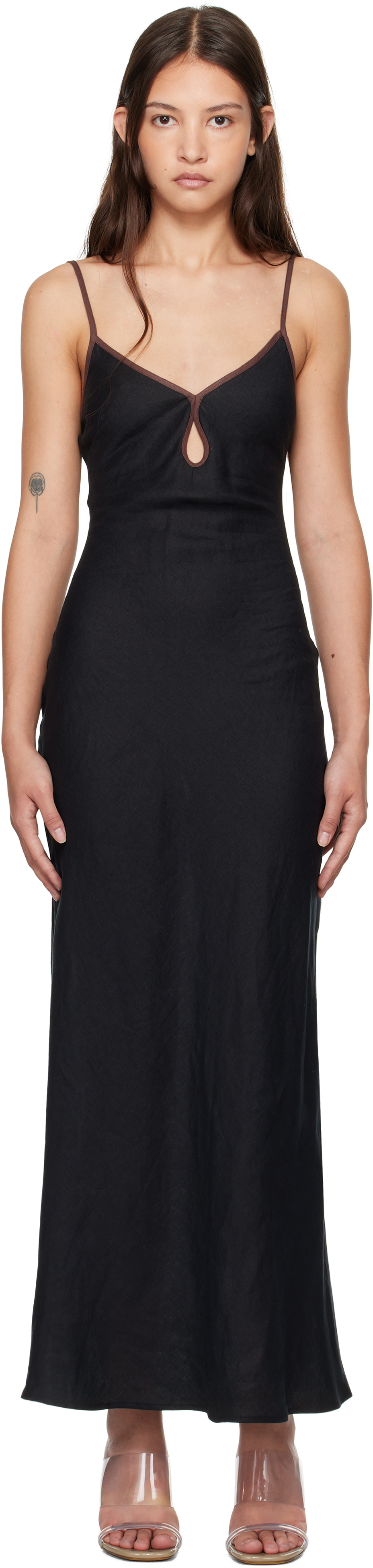 Black Ottilie Keyhole Maxi Dress