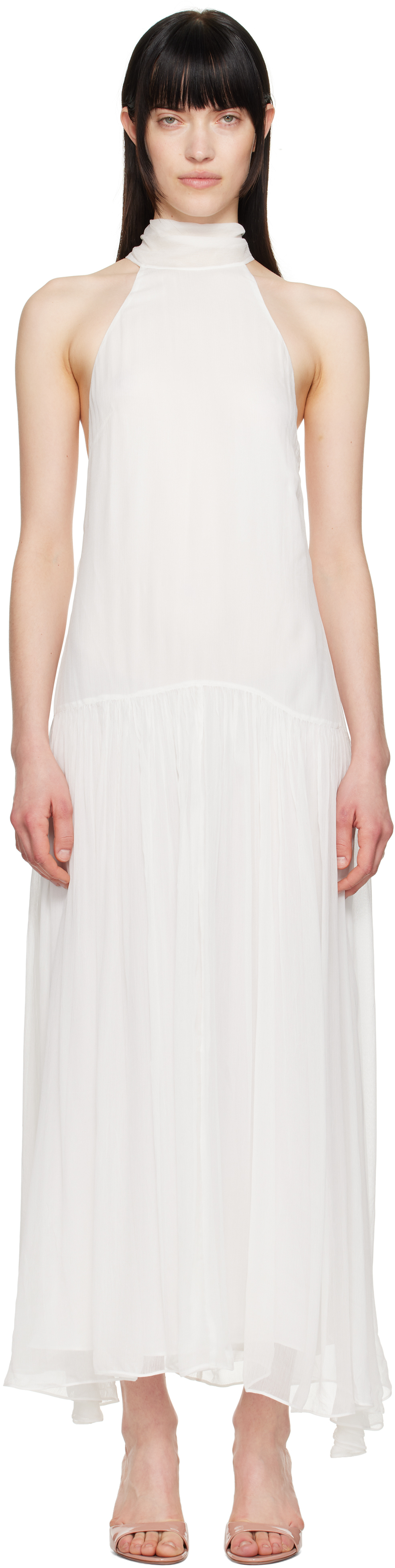 Bec & Bridge White Inka High Neck Maxi Dress In Ivory