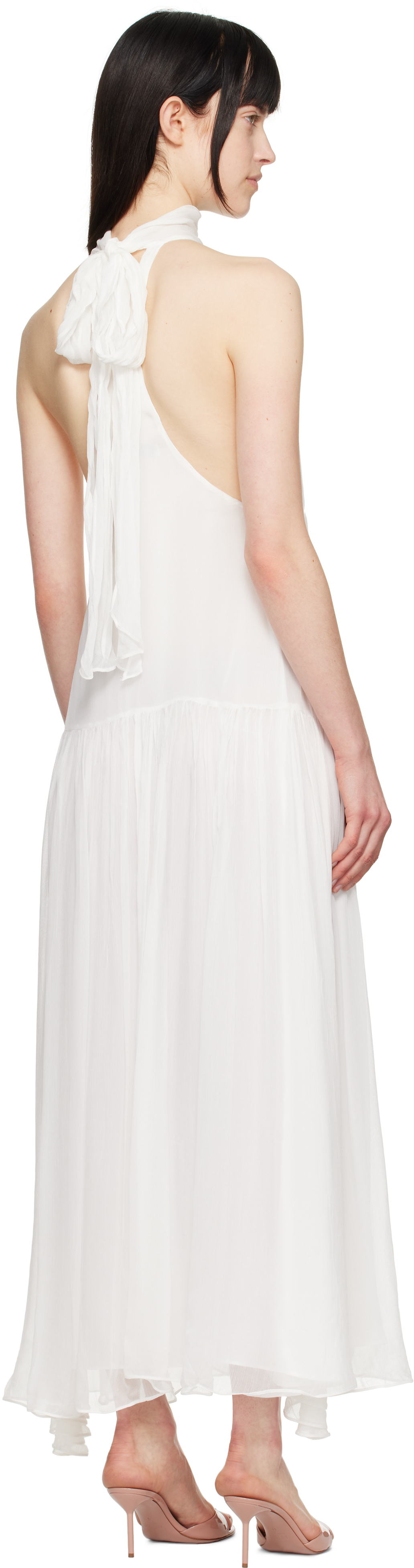Bec & Bridge White Inka High Neck Maxi Dress In Ivory