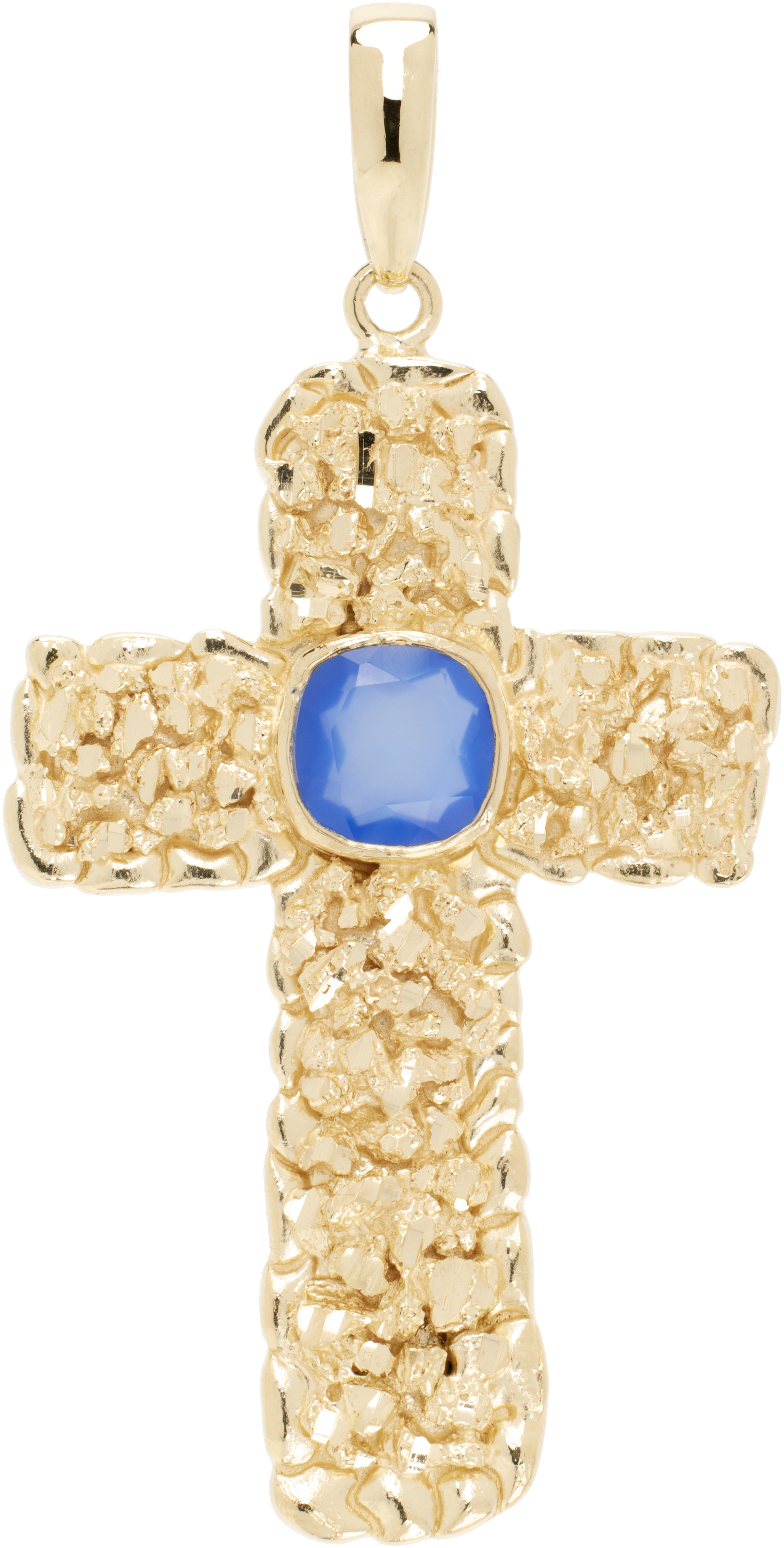 Veneda Carter Gold Vc050 Lapis Cross Necklace In Gold