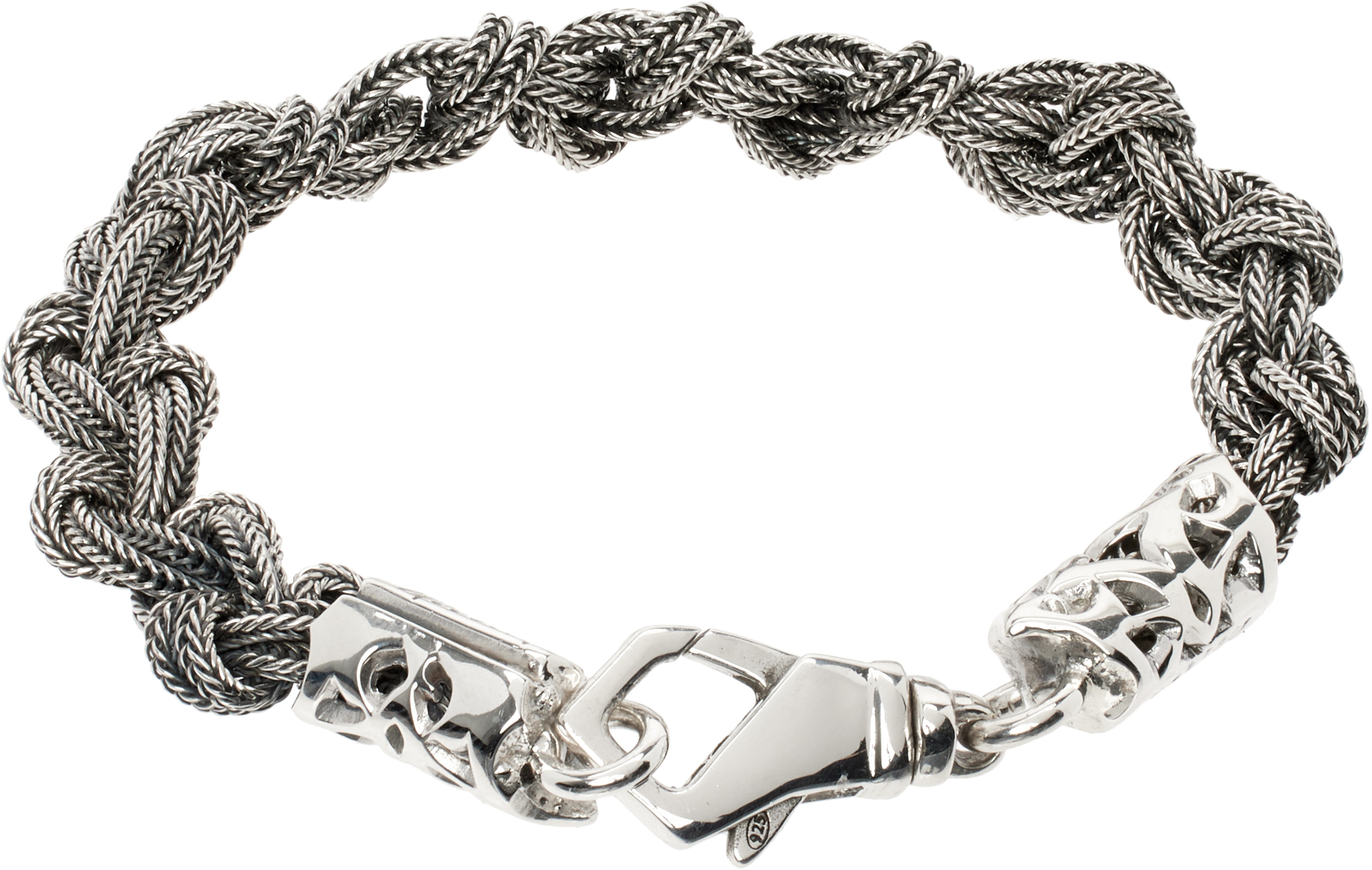EMANUELE BICOCCHI SILVER BRAIDED KNOT BRACELET