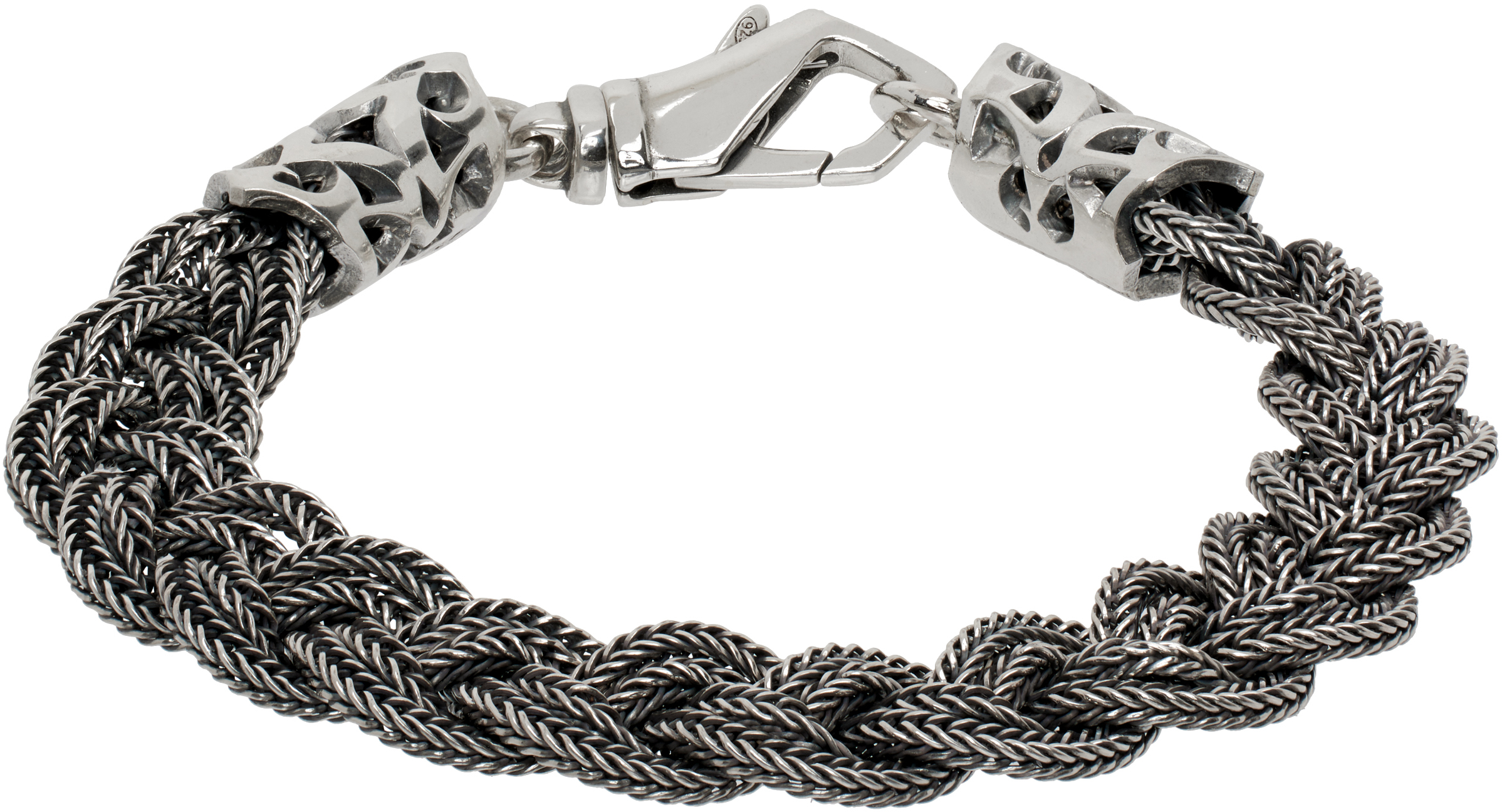 Silver Flat Braided Bracelet