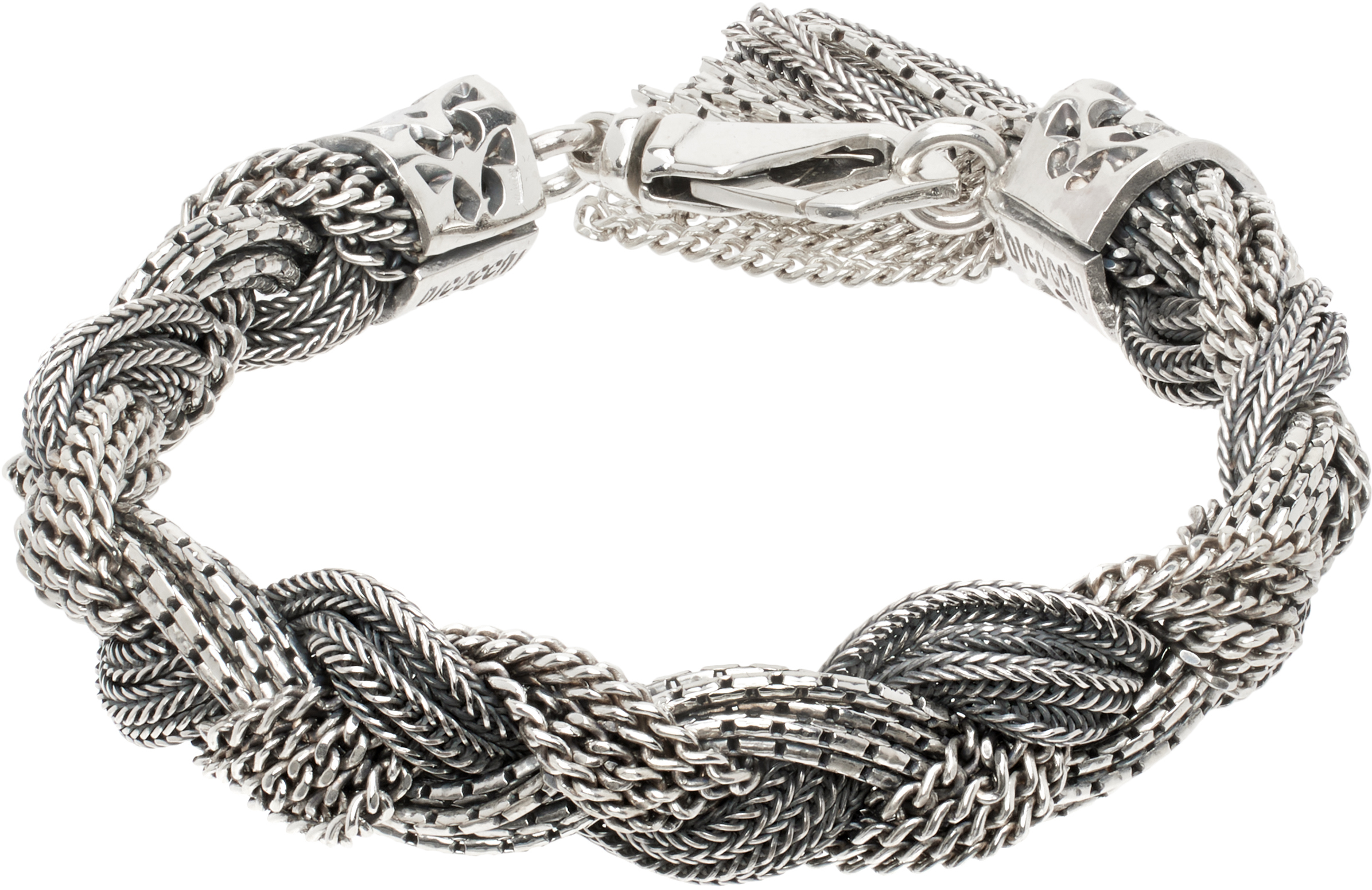 Silver Large Mixed Braided Bracelet