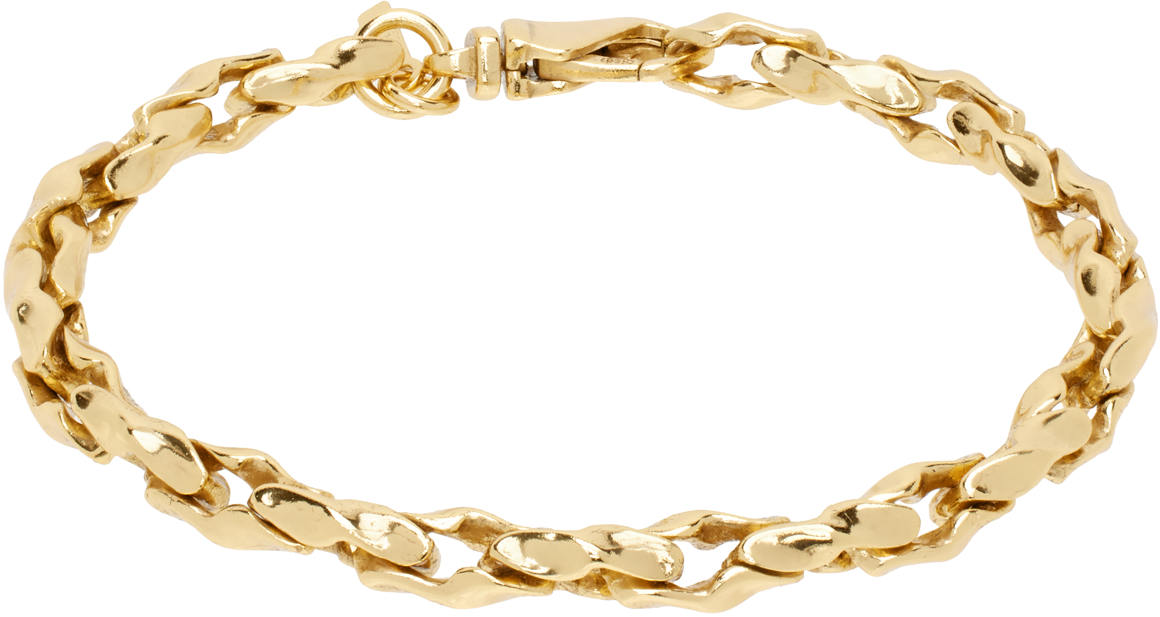 Gold Hammered Chain Bracelet