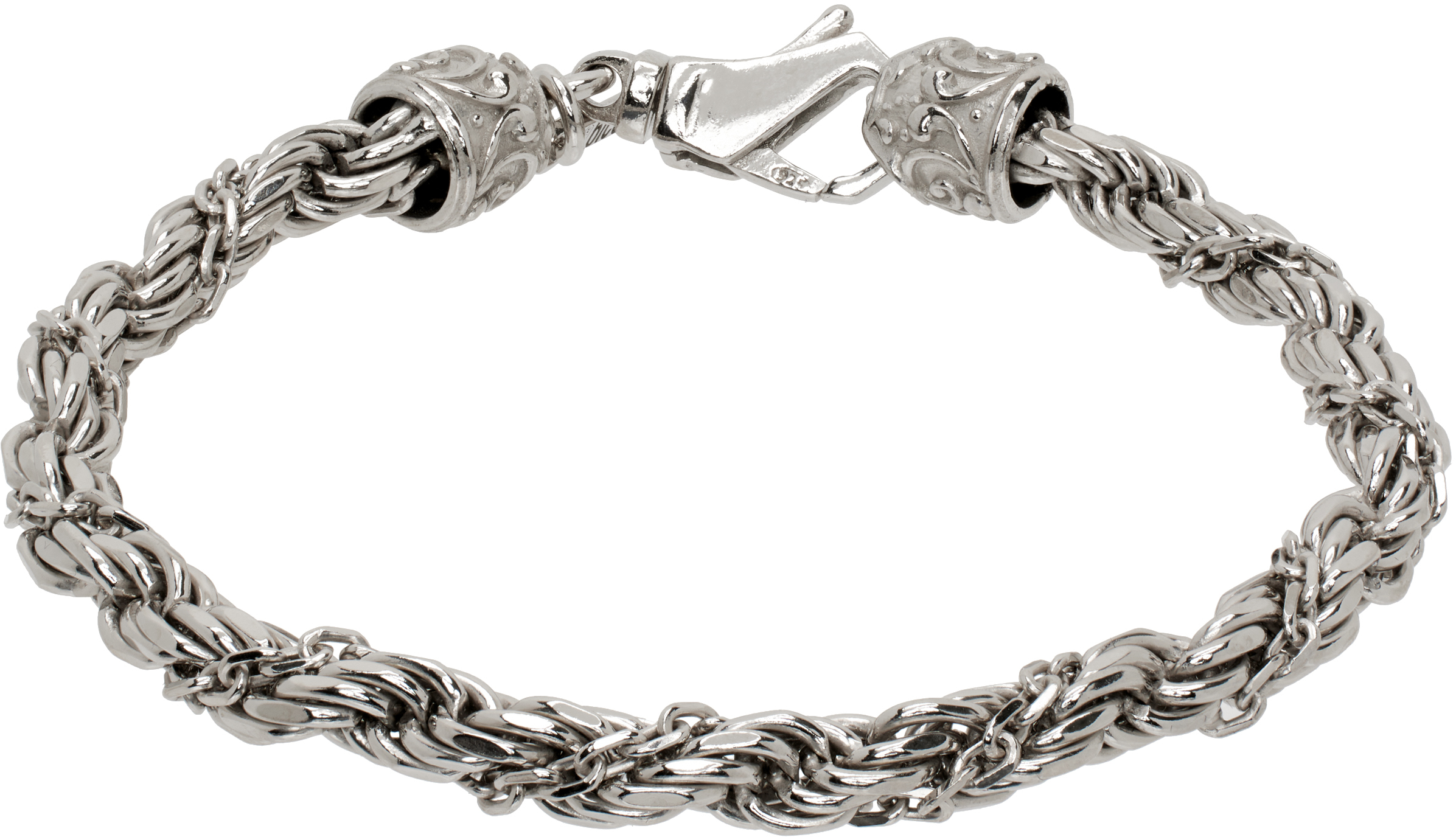 Silver Wrapped Rope Chain Bracelet