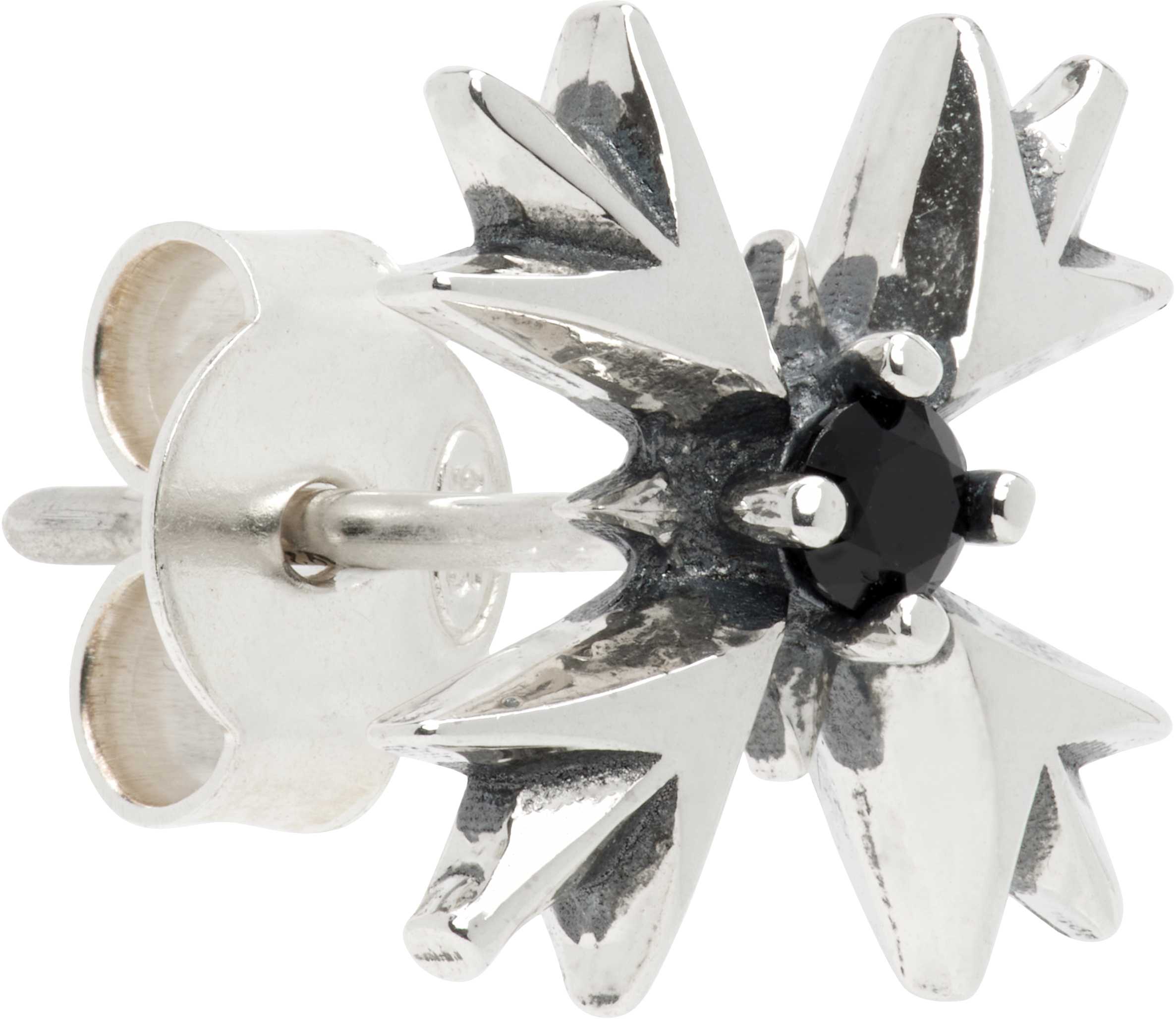 Emanuele Bicocchi Silver Crest Crystal Single Earring In Silver