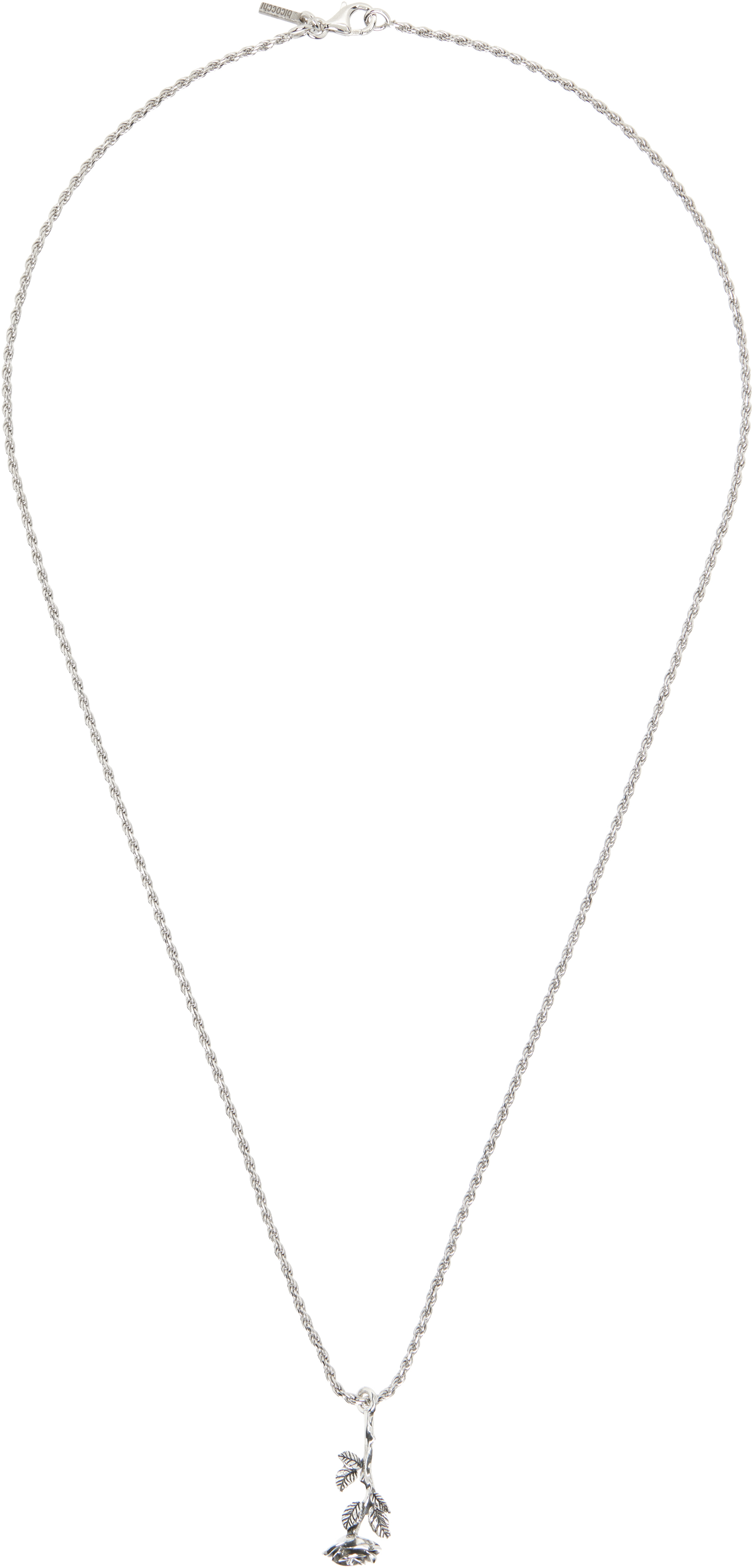 Silver Blooming Rose Necklace by Emanuele Bicocchi on Sale