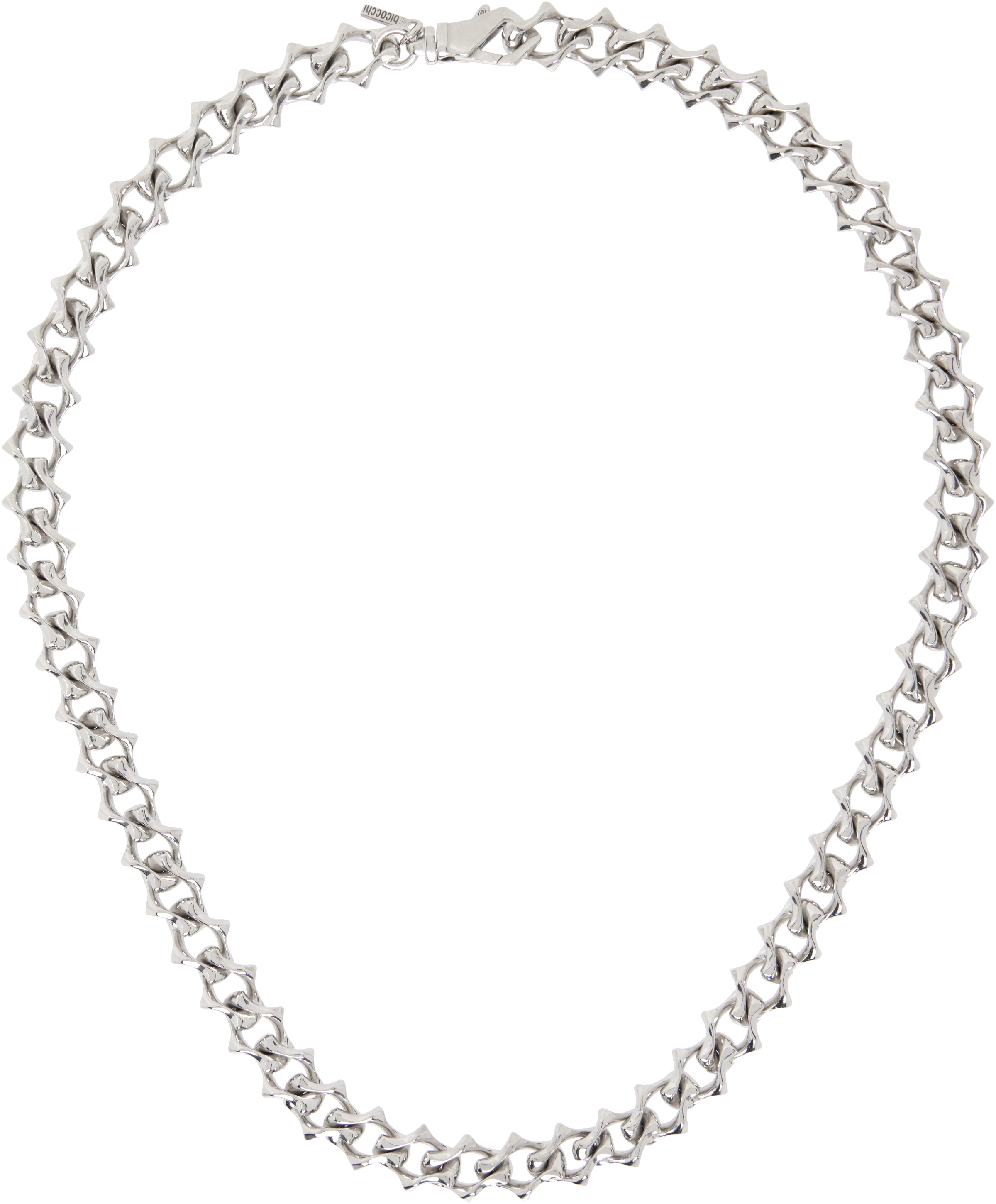 Silver Sharp Link Chain Necklace