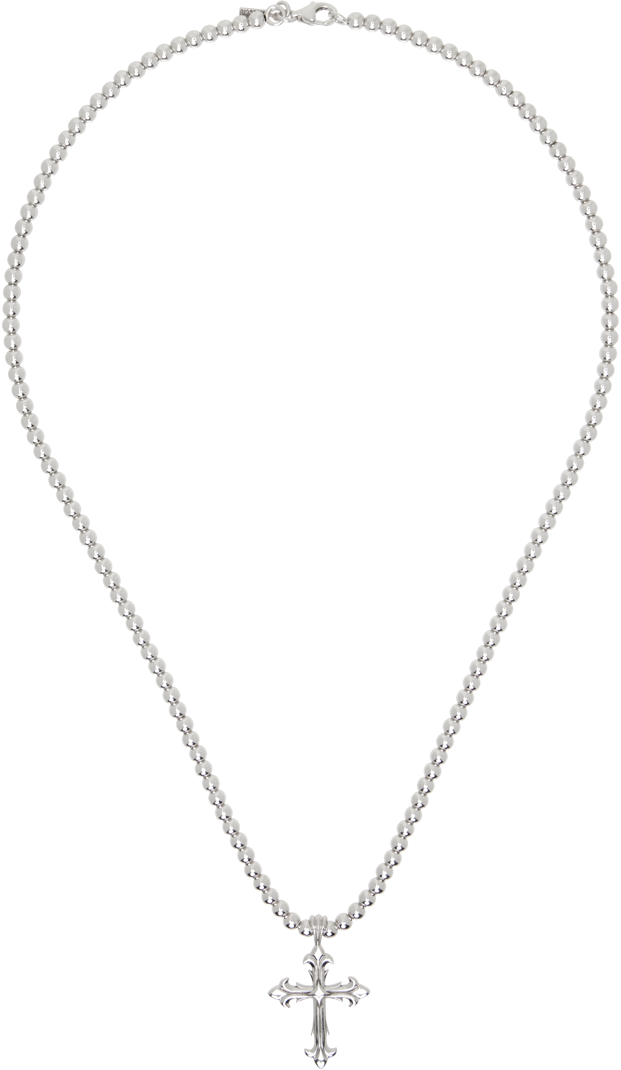 Silver Beaded Chain Necklace