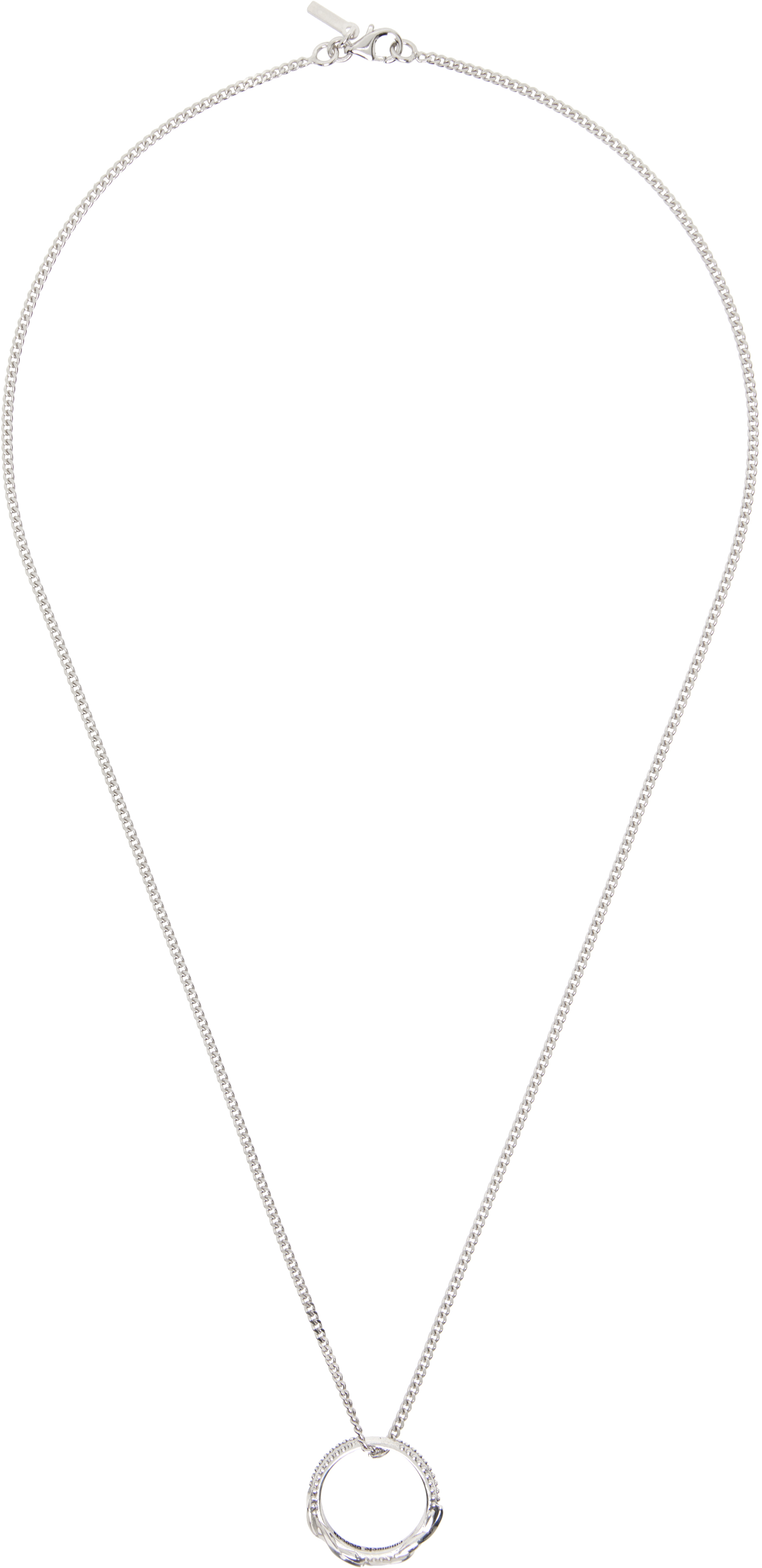 SSENSE Exclusive Silver Flame Ring Necklace